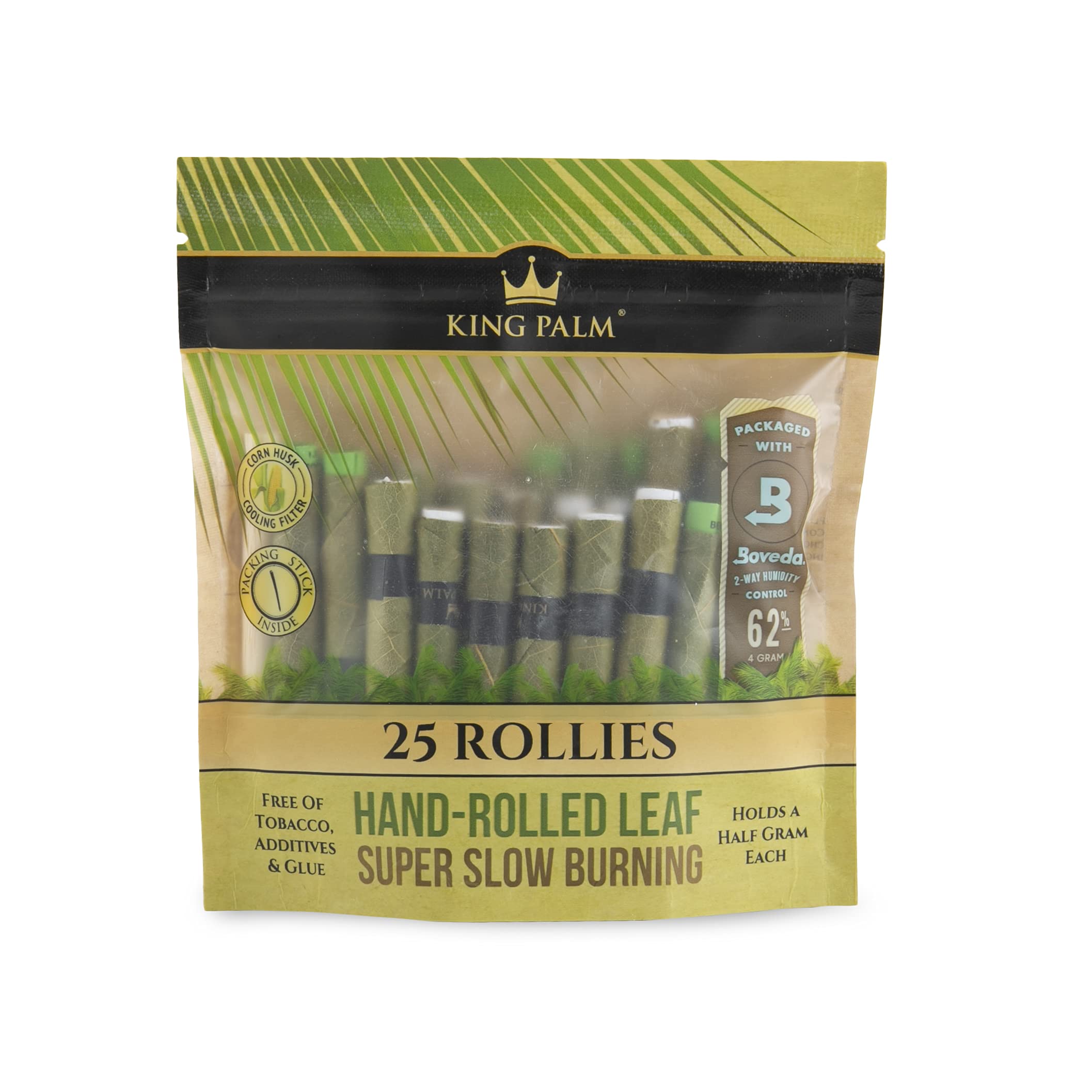 King Palm 25 Pack Rollies Natural Leaf Rolls