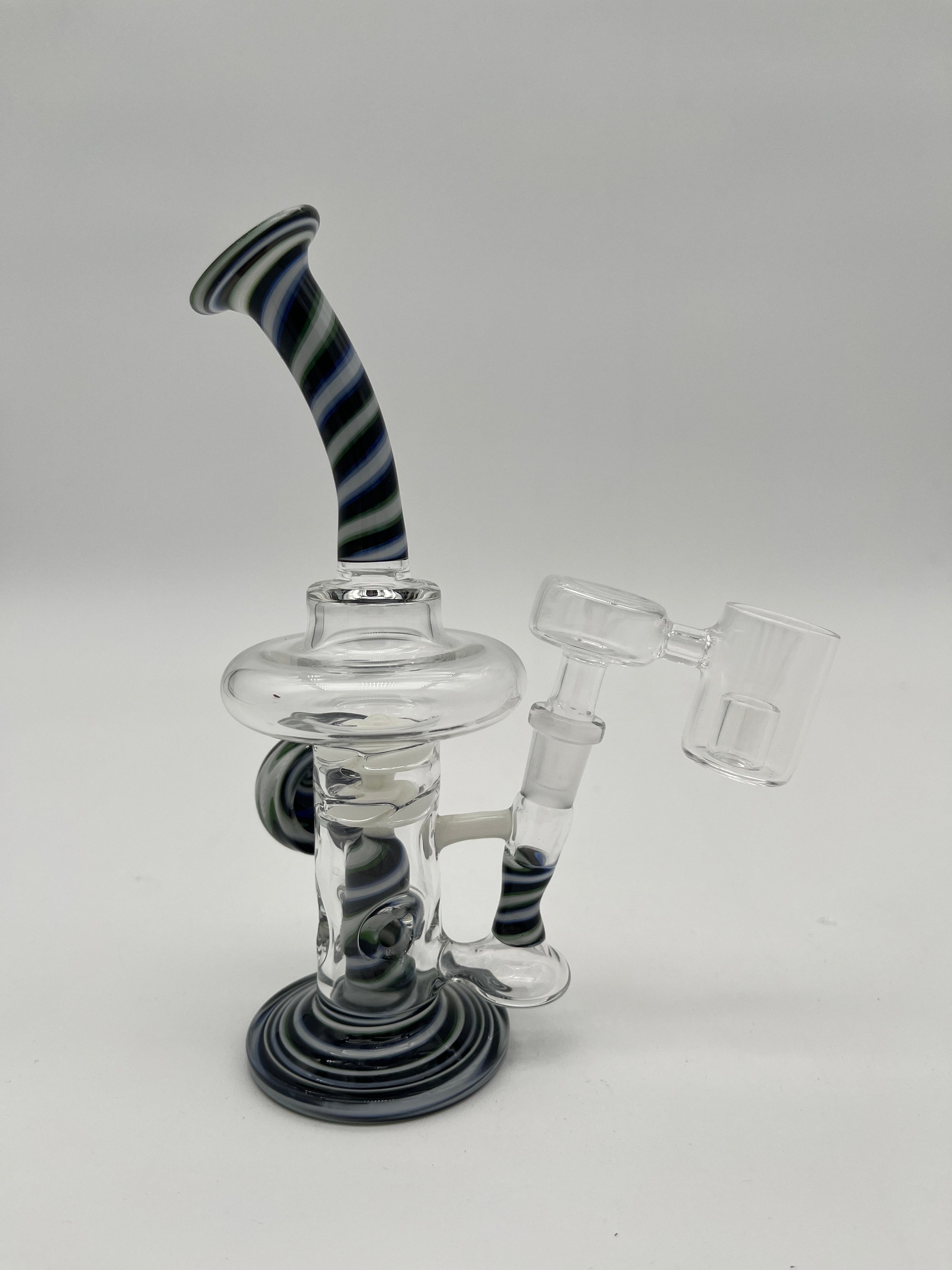 Licit Glass Mini Rig With Blue Wig Wag Marble