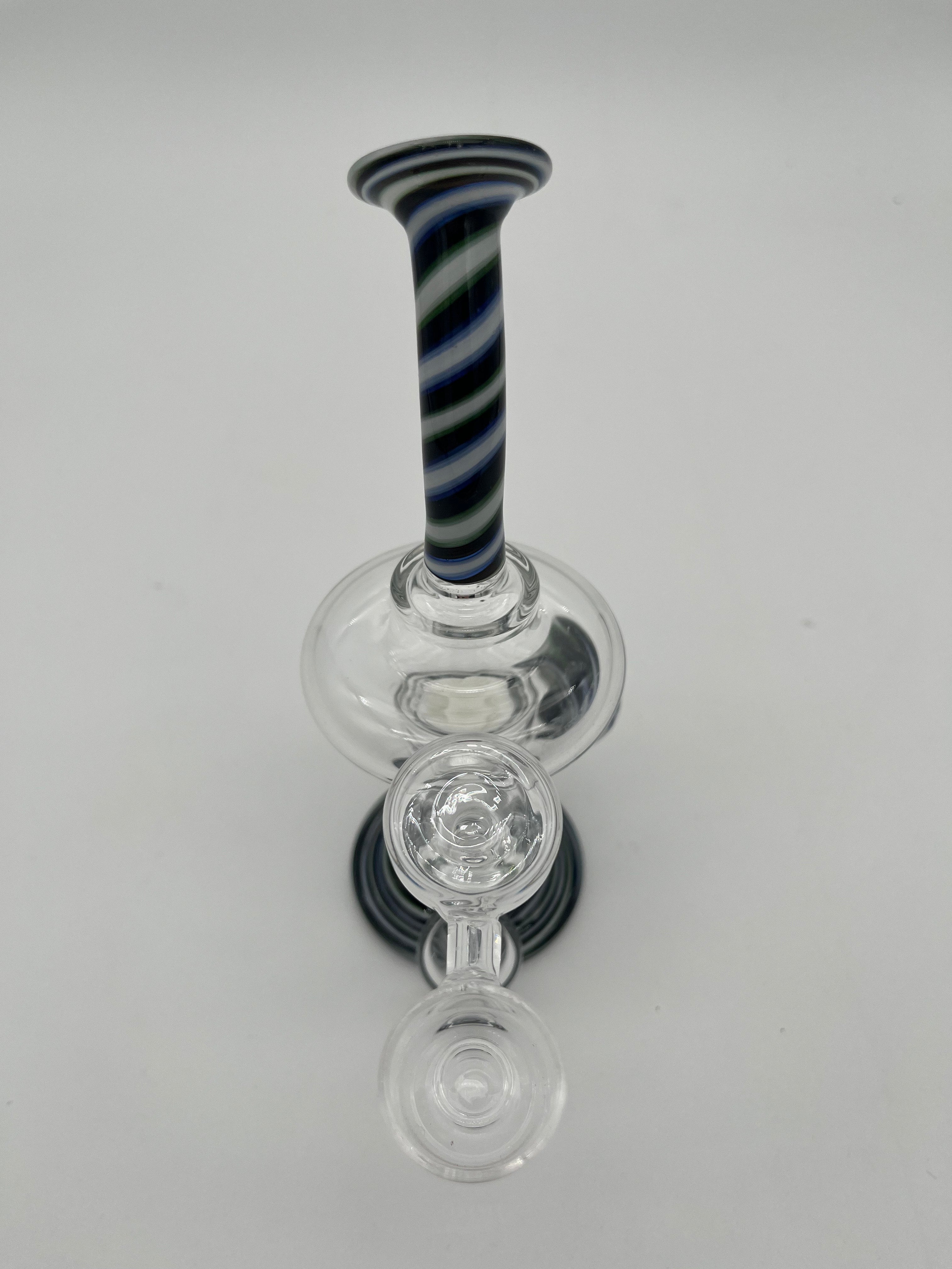 Licit Glass Mini Rig With Blue Wig Wag Marble