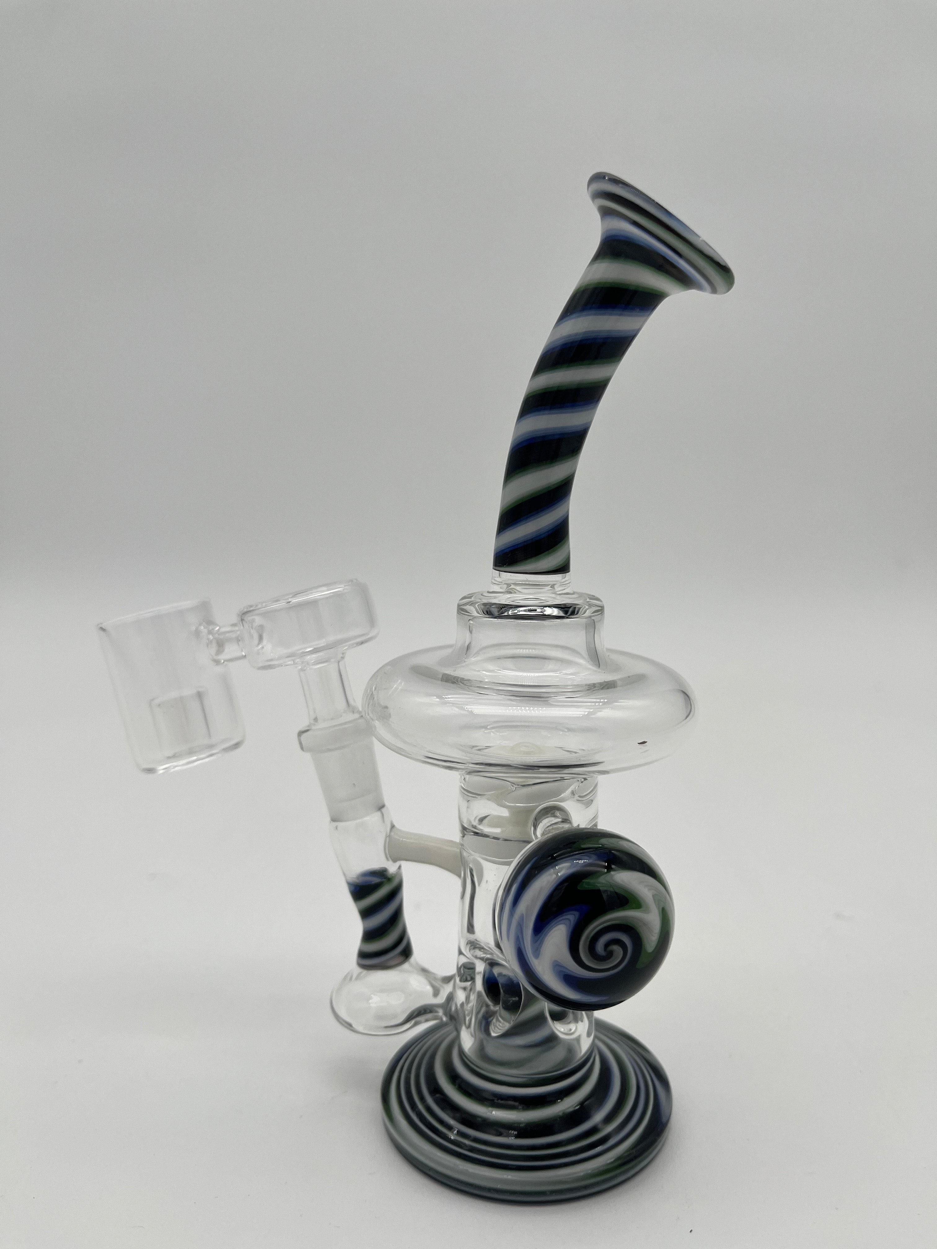 Licit Glass Mini Rig With Blue Wig Wag Marble