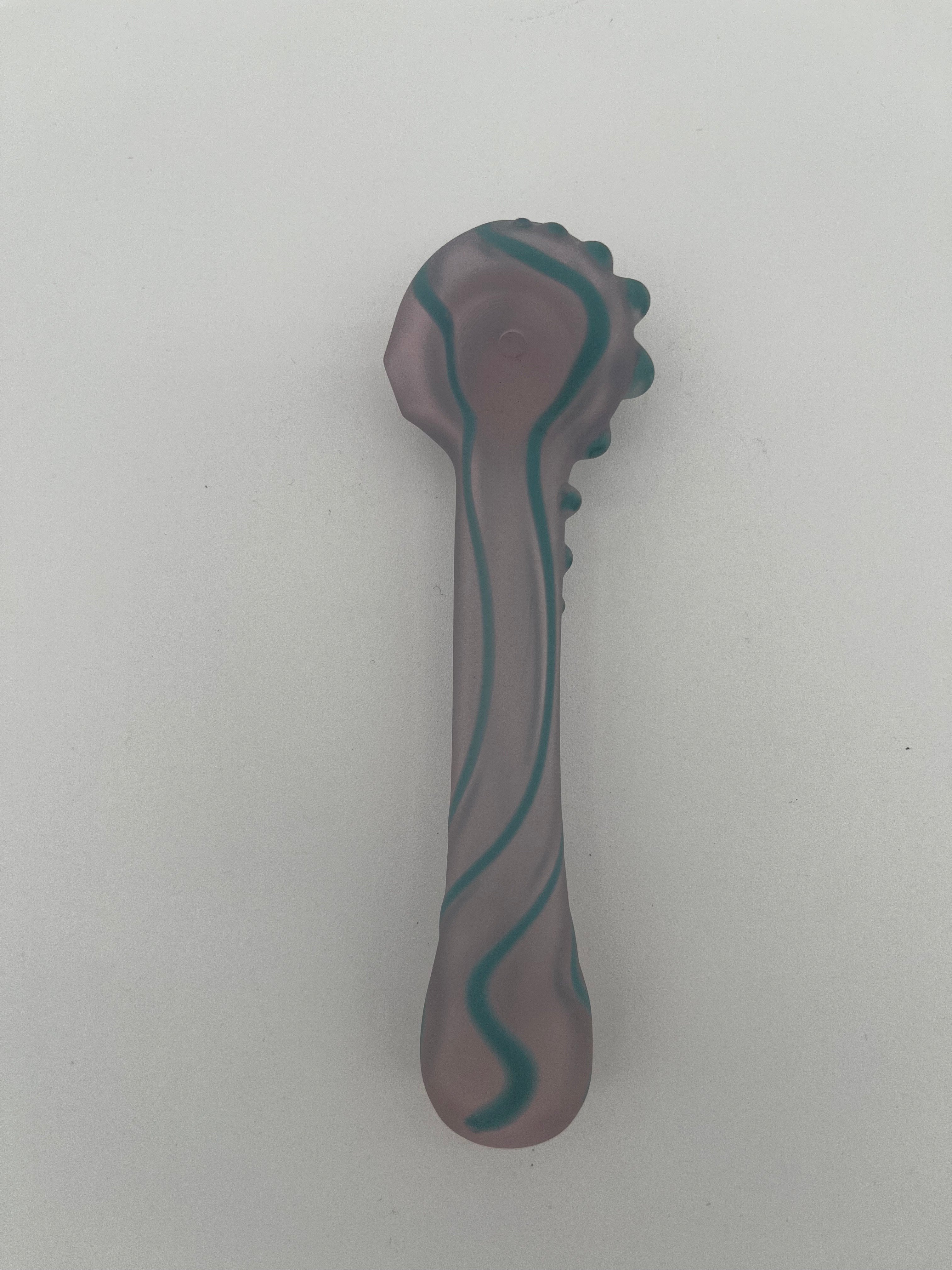 THCO Glass Pink & Blue Frosted Handpipe