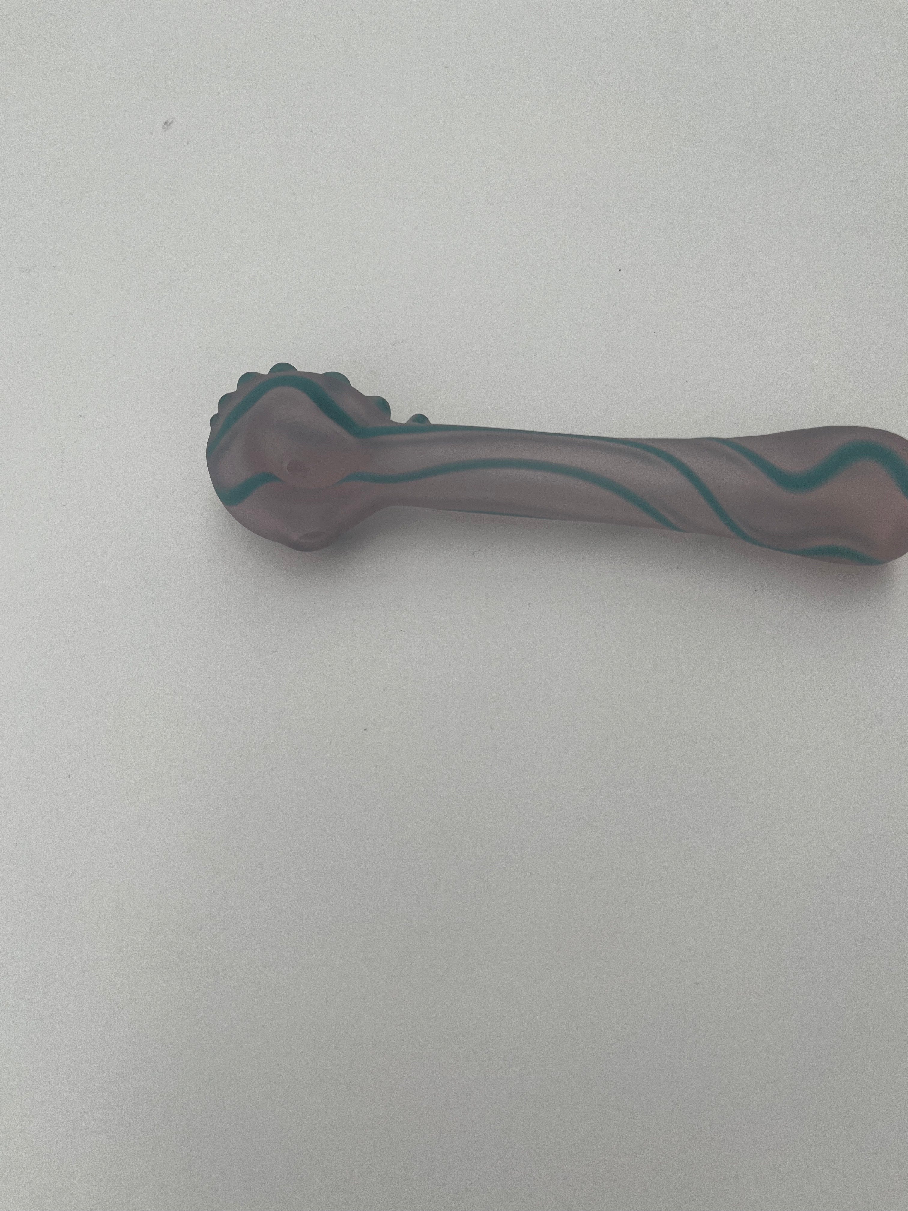 THCO Glass Pink & Blue Frosted Handpipe