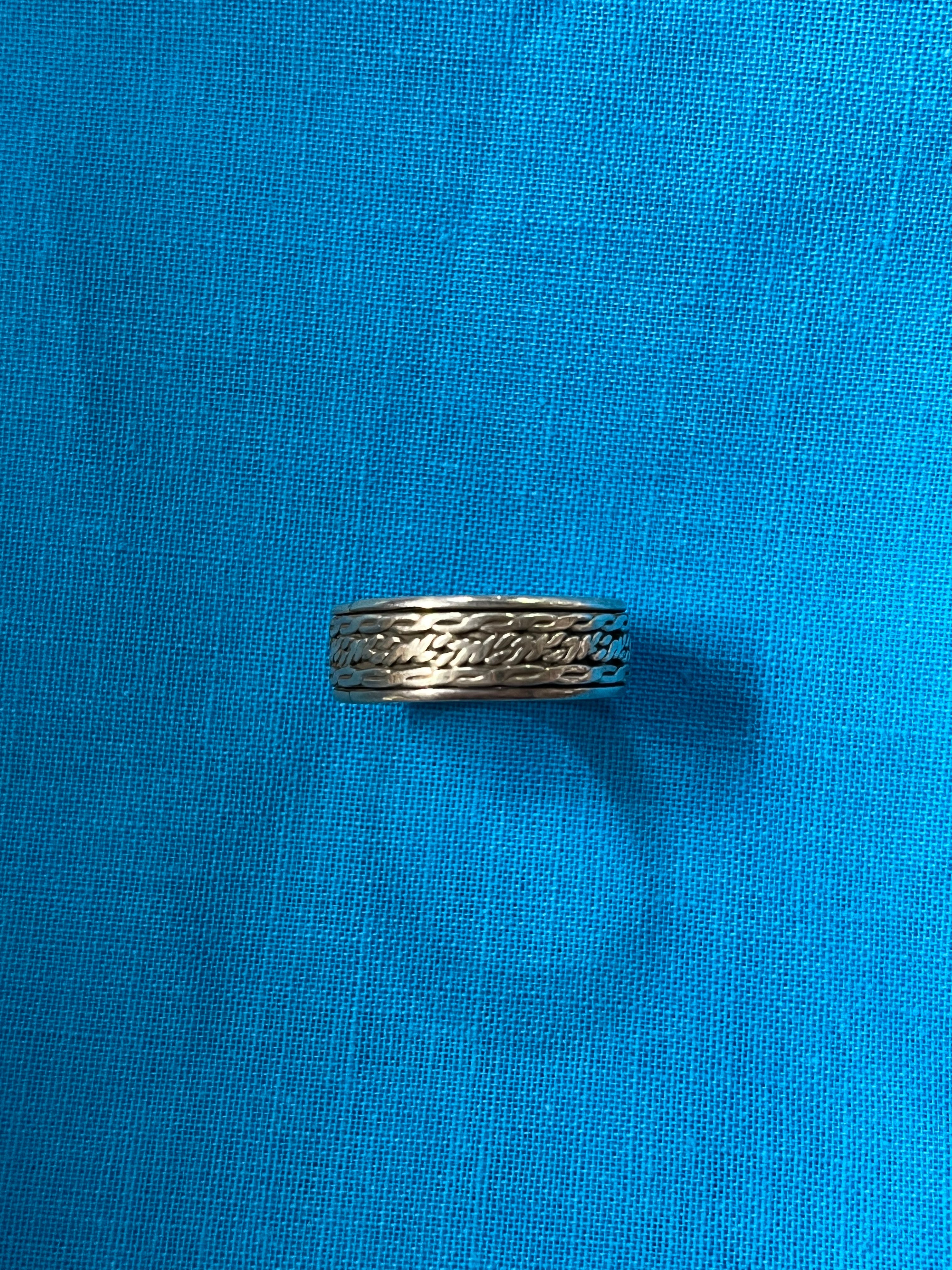 Silver Braided Spinner Ring Size 10