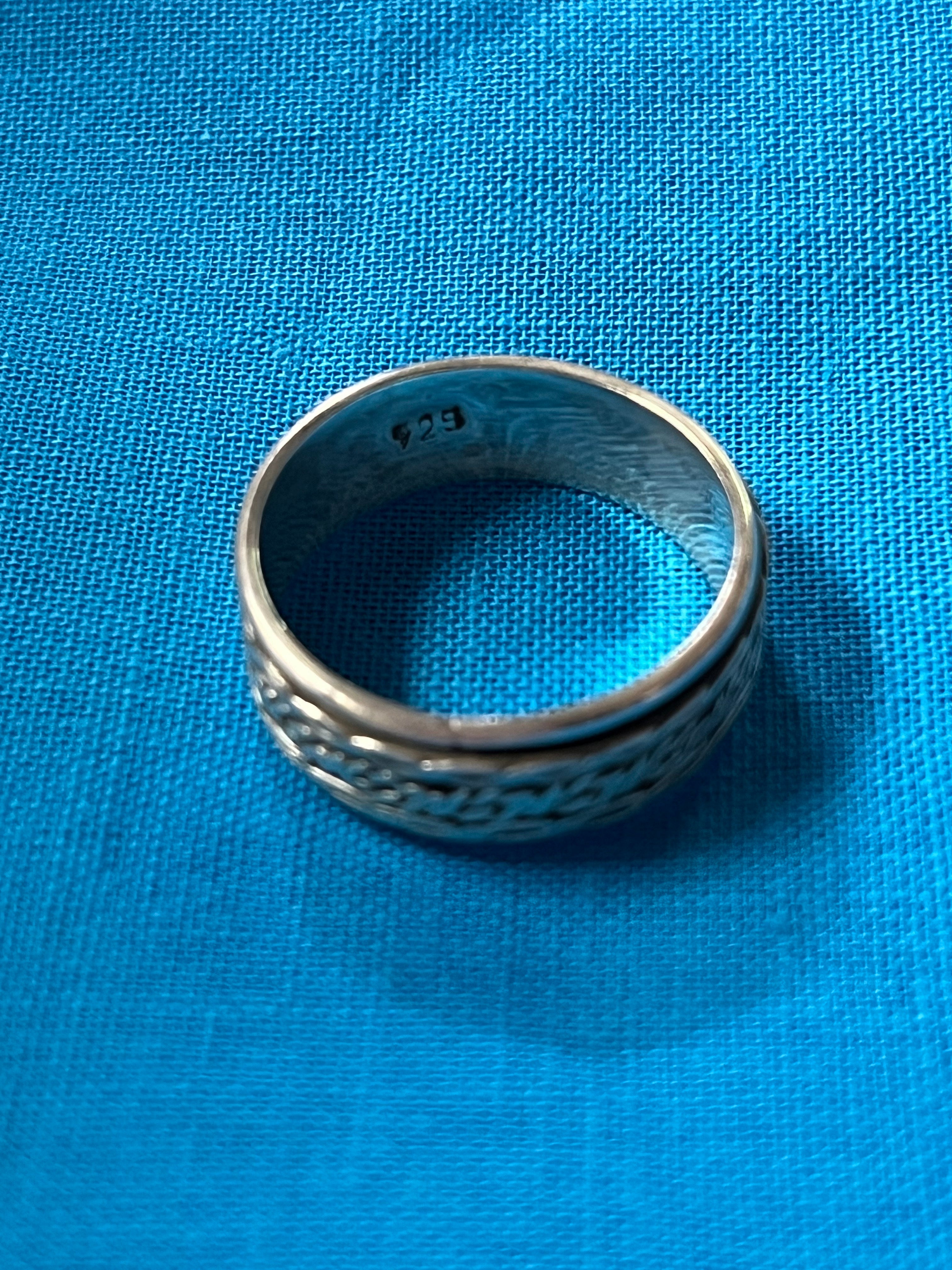 Silver Braided Spinner Ring Size 10