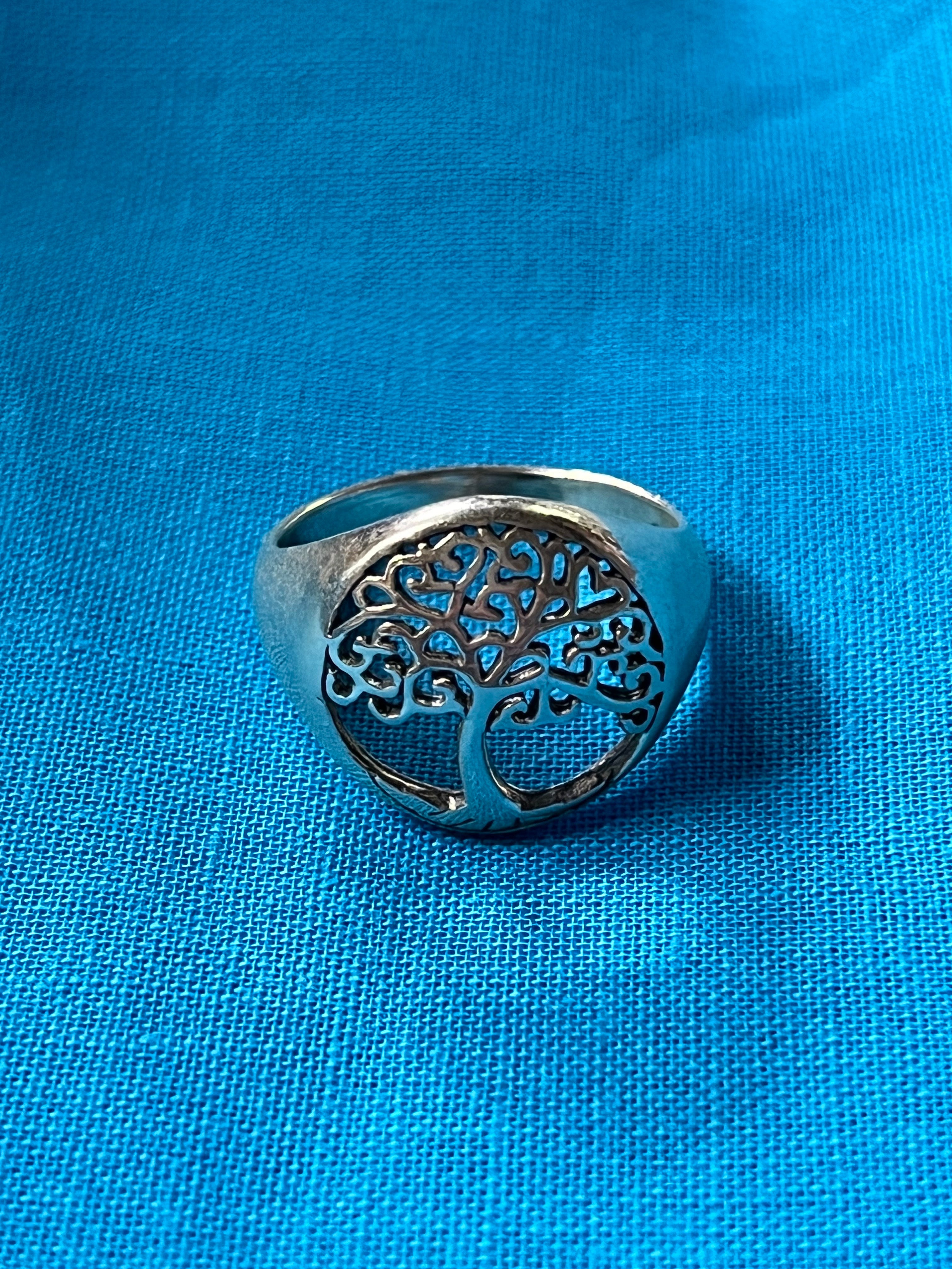 Tree Of Life Silver Ring Size 10