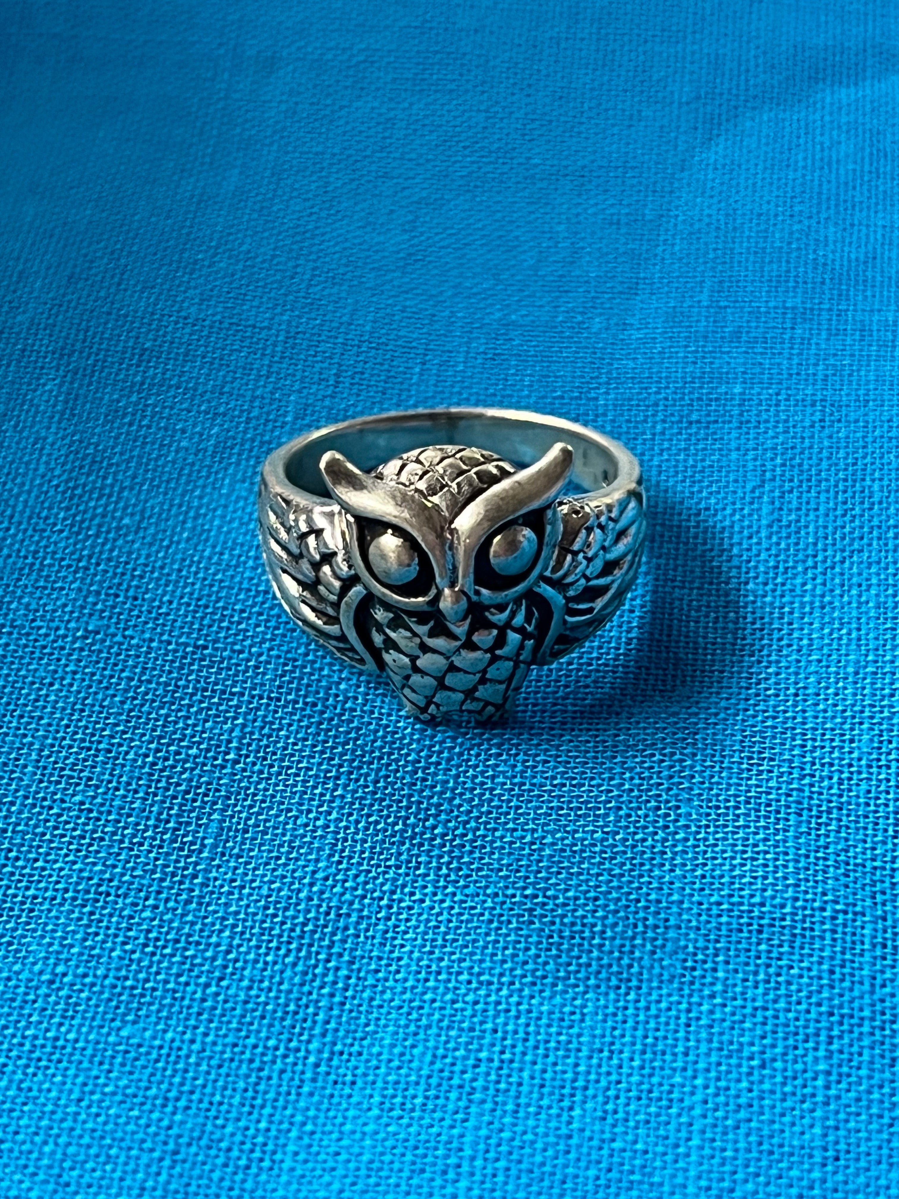 Owl Silver Ring Size 6
