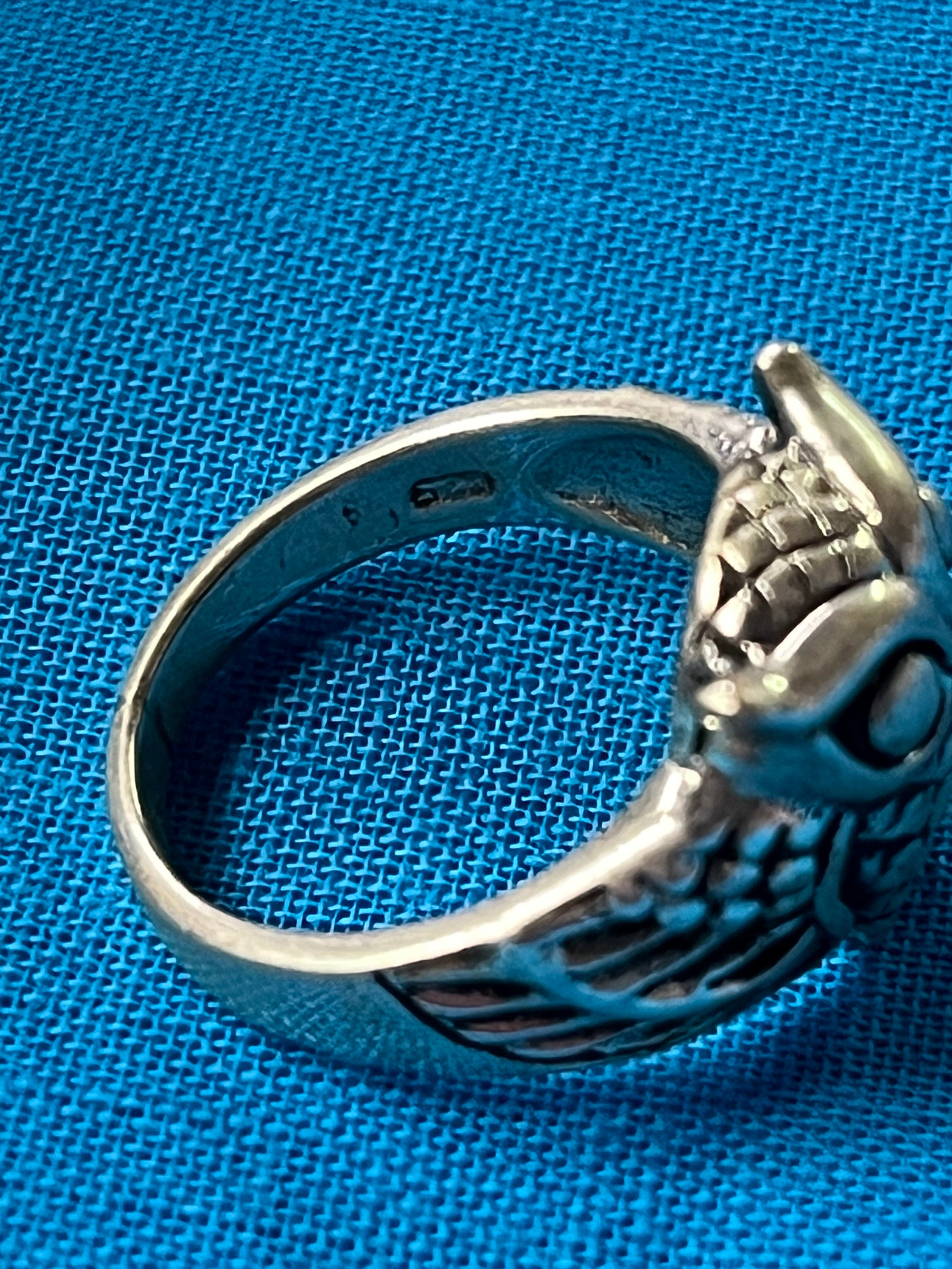 Owl Silver Ring Size 6