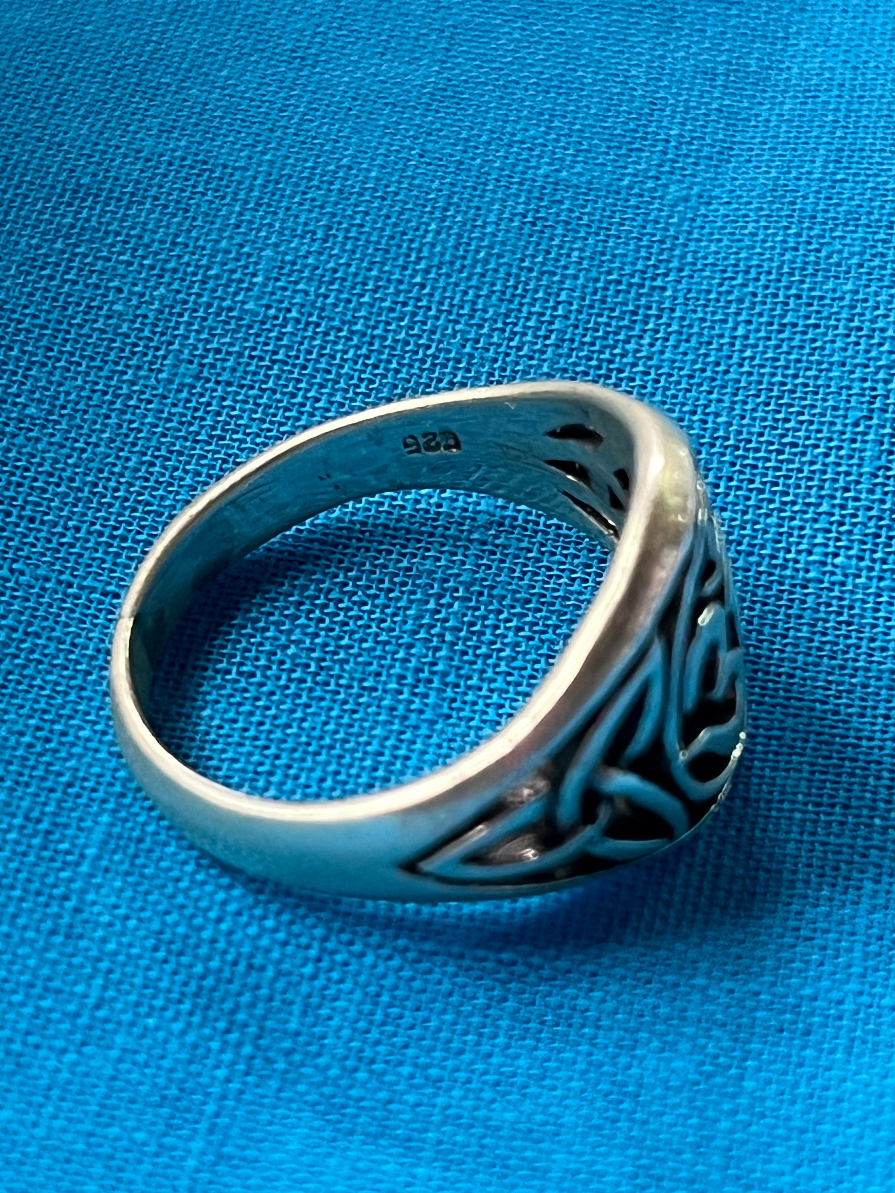 Om Silver Ring Size 9