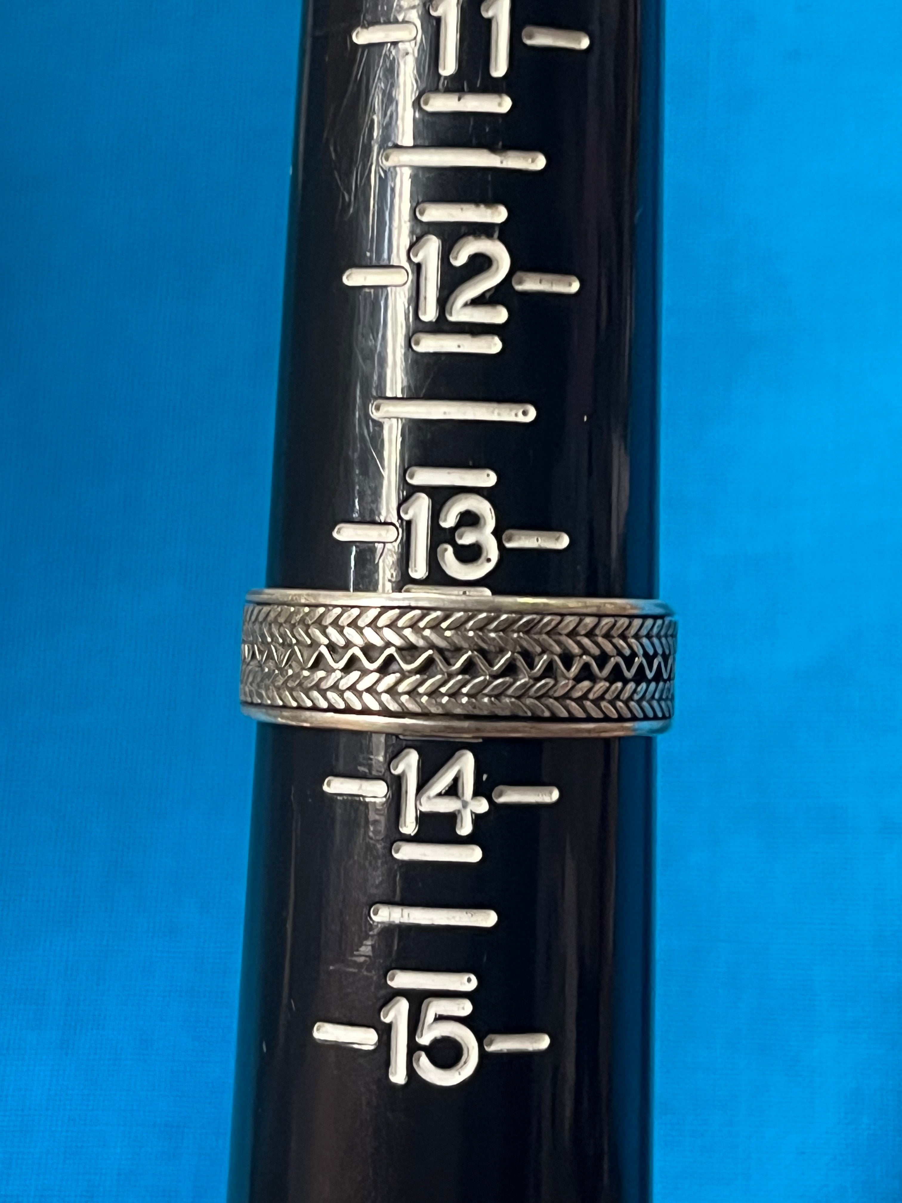 Intricate Braided Silver Spinner Ring Size 13.5