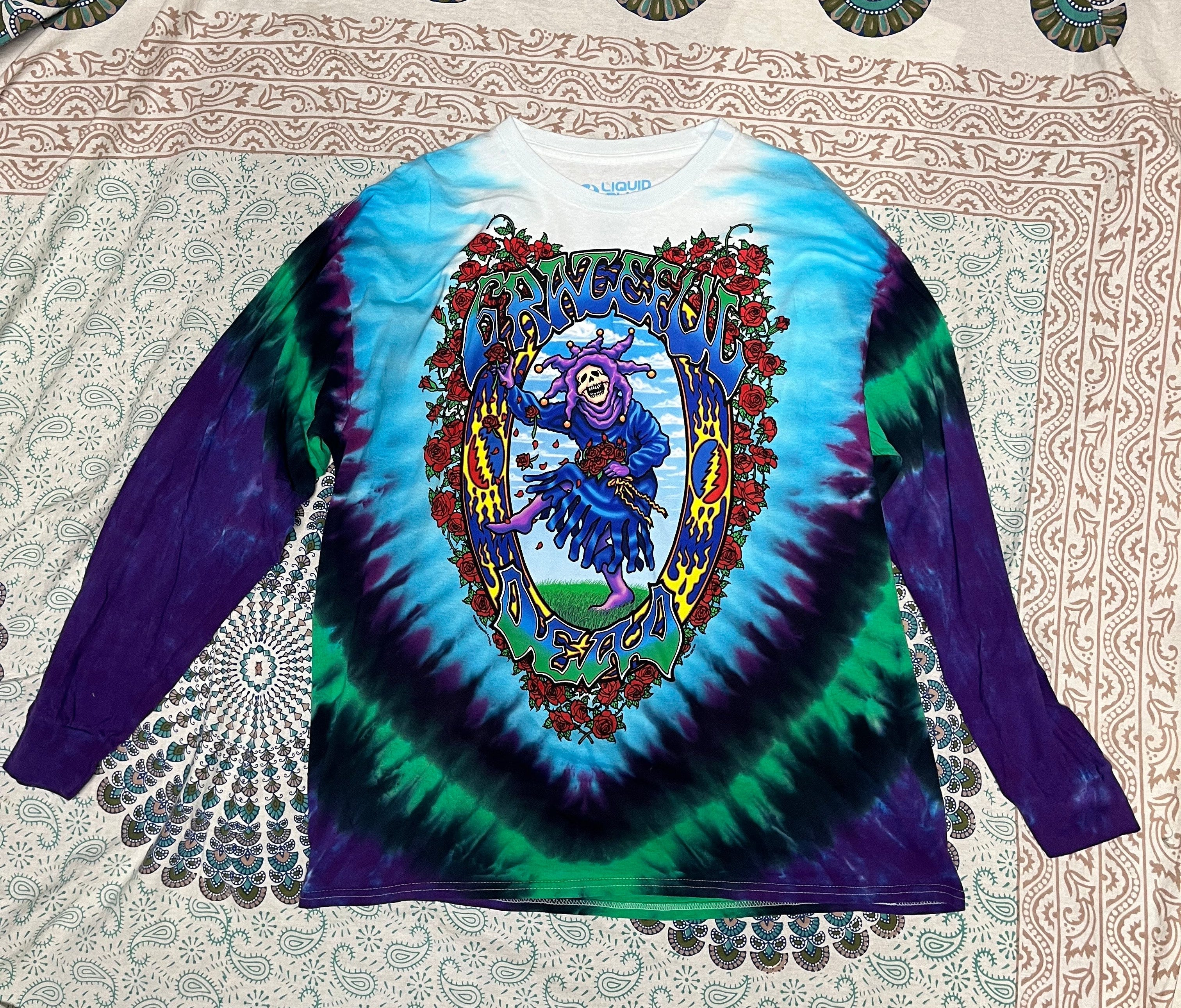 Grateful Dead tie dye longsleeve shirt from Liquid Blue. Seasons of the Dead shirt. Front of shirt.