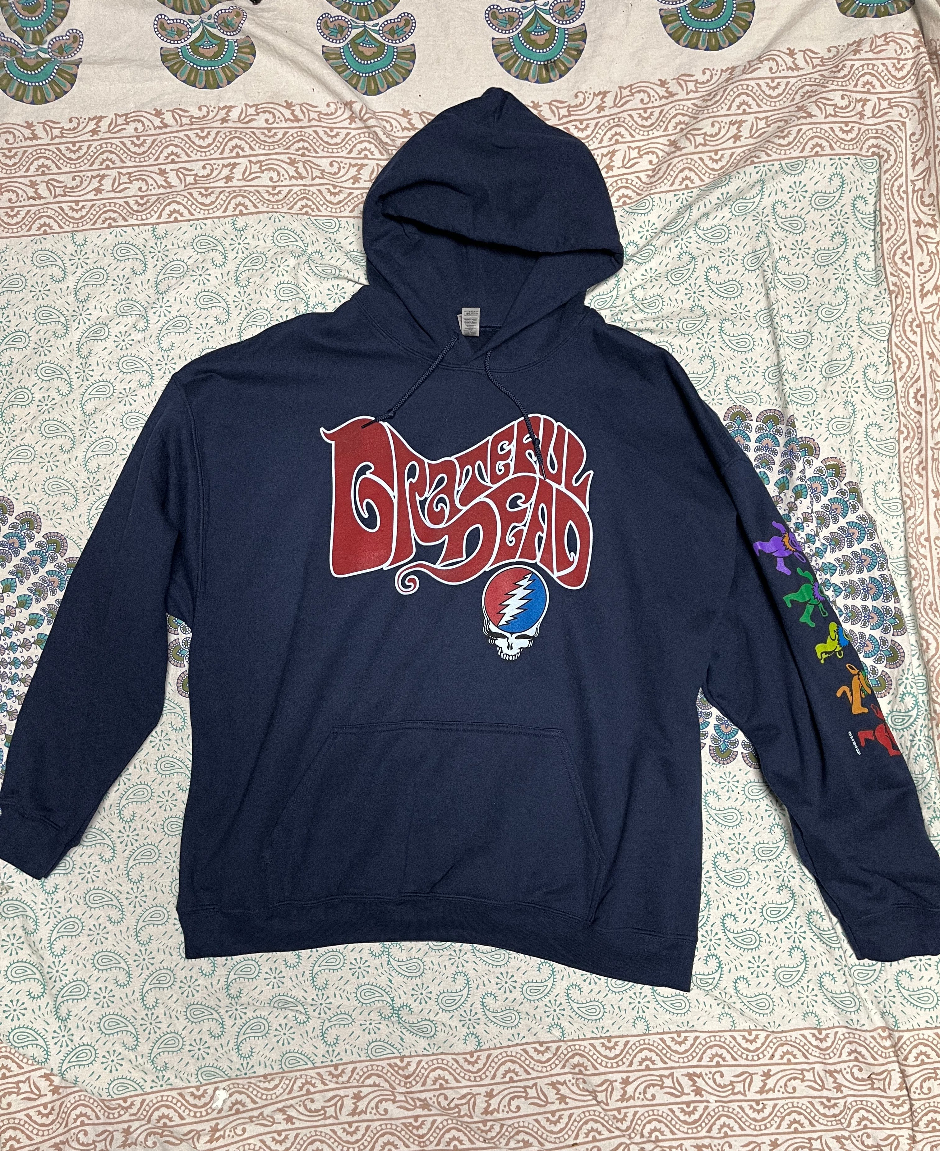 Grateful Dead Navy Stealie & Bears Hoodie 2XL