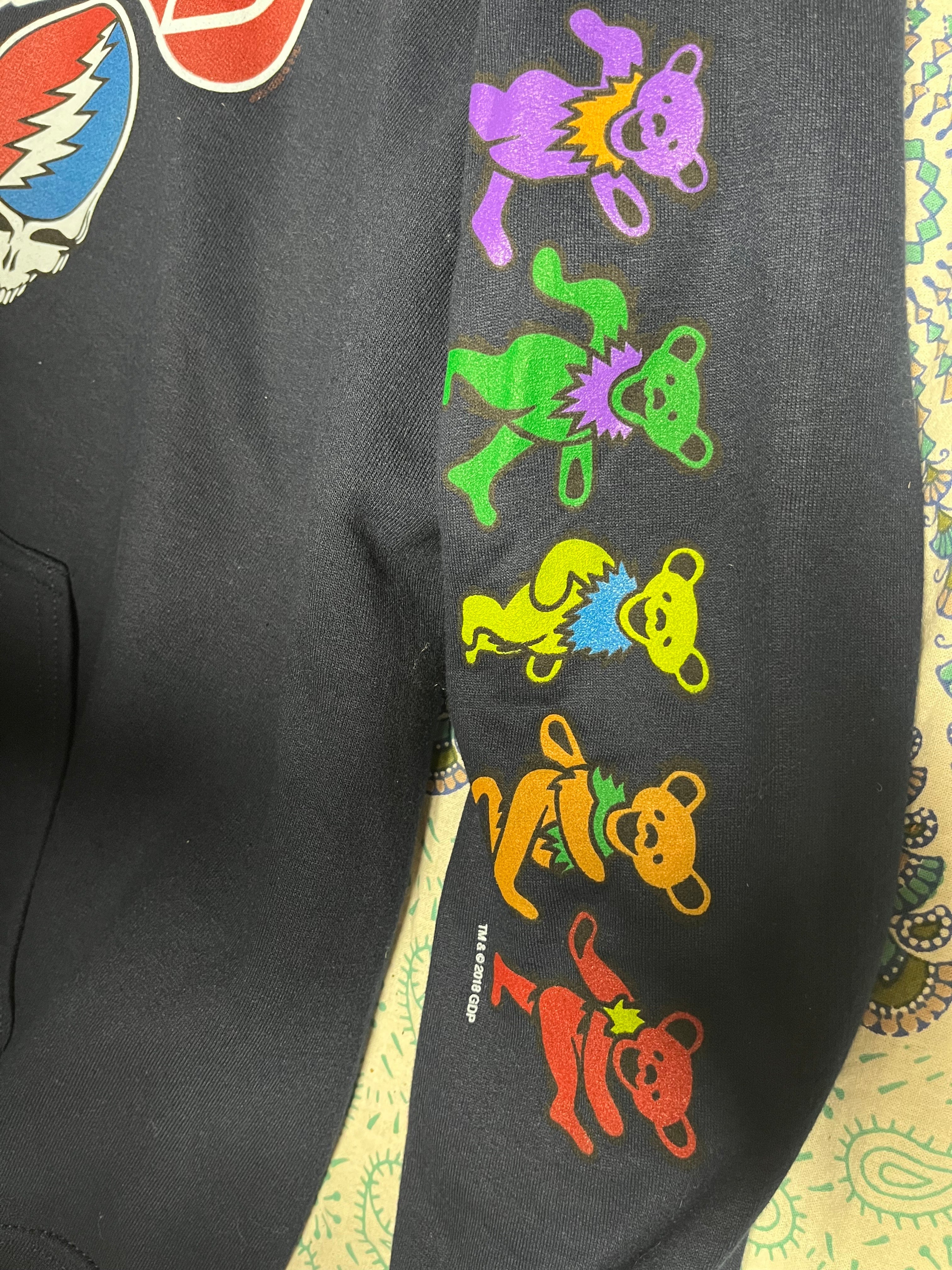 Grateful Dead Navy Stealie & Bears Hoodie 2XL