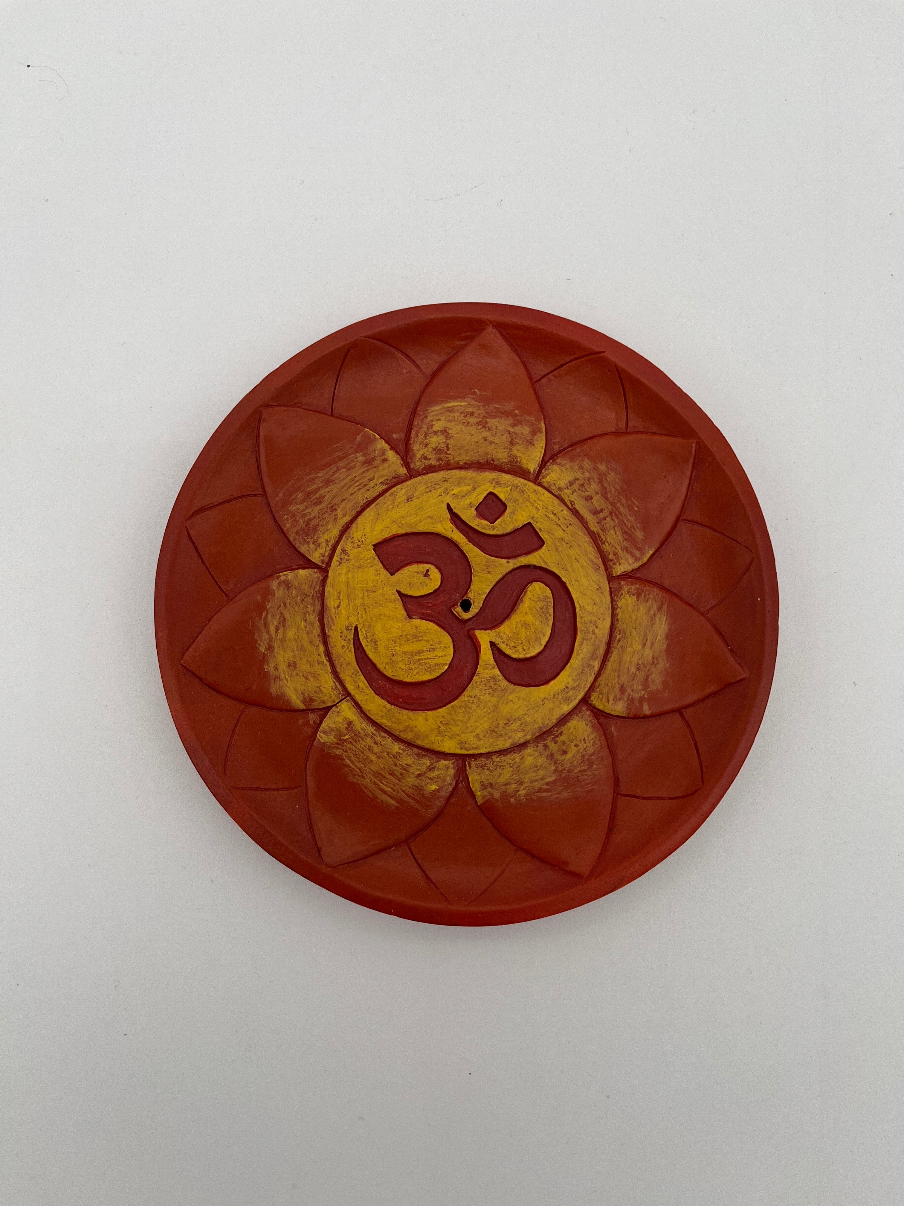 Orange Om Incense Burner