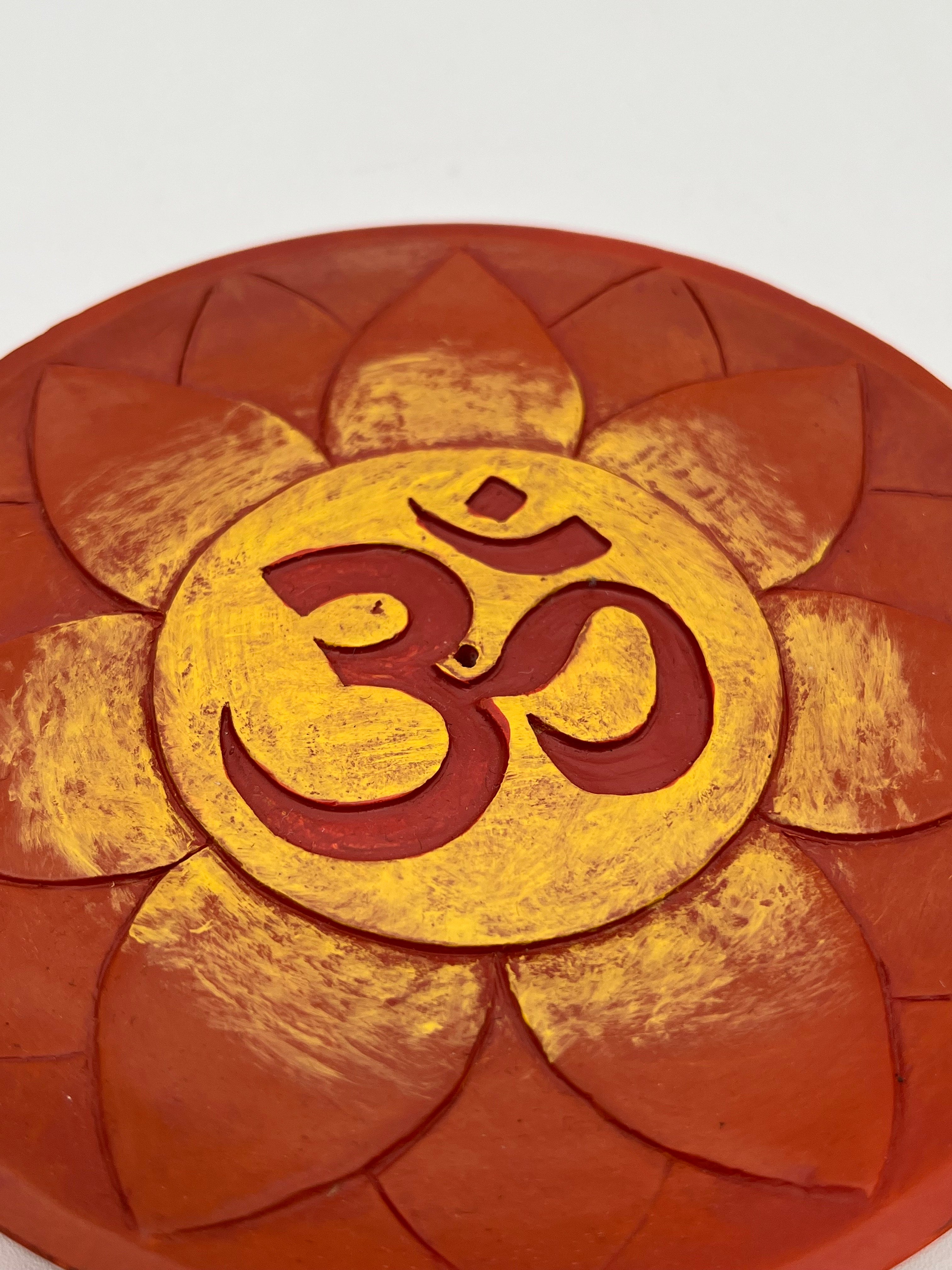 Orange Om Incense Burner