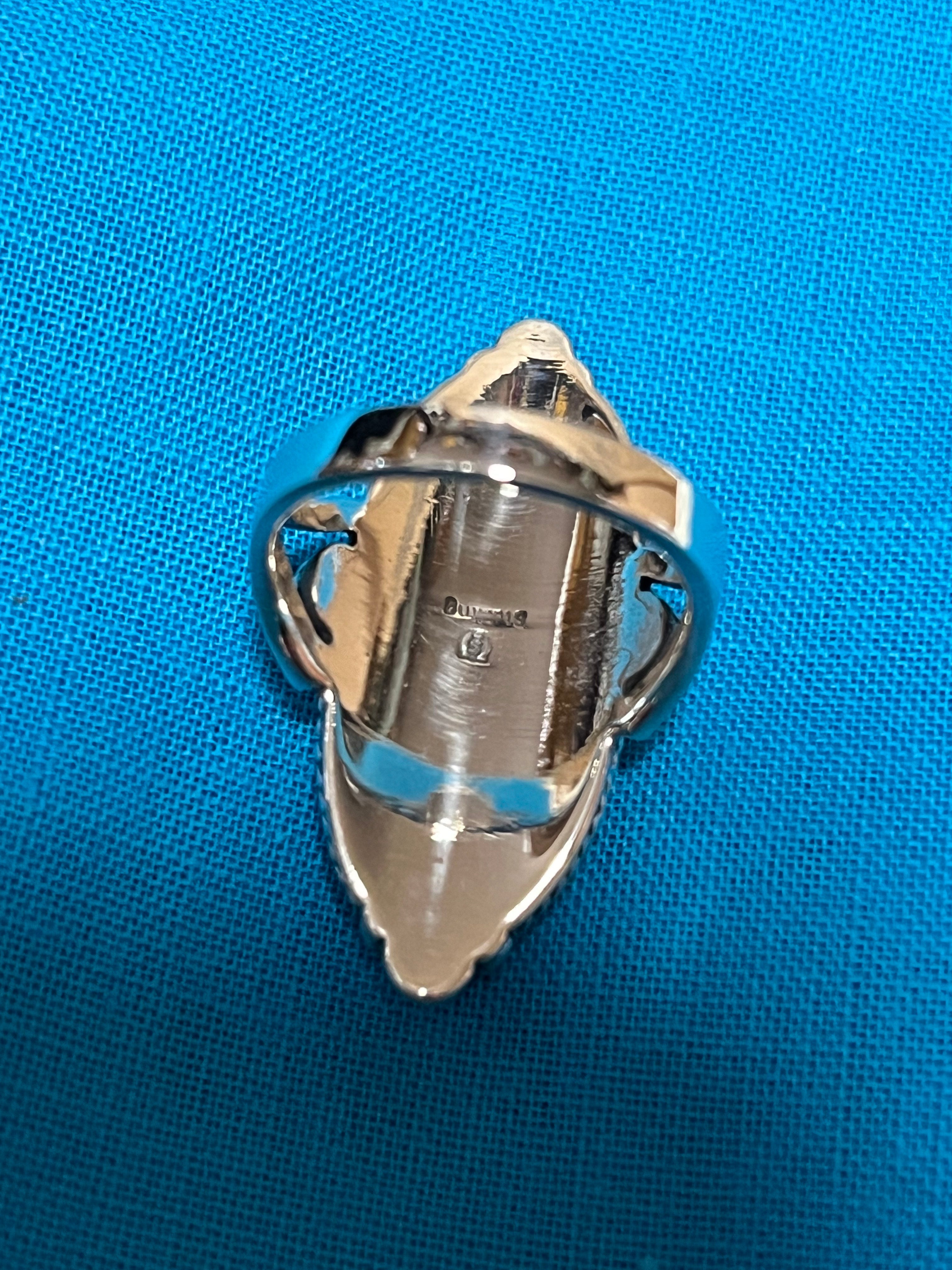 Tiger's Eye & Silver Oval Ring Size 7