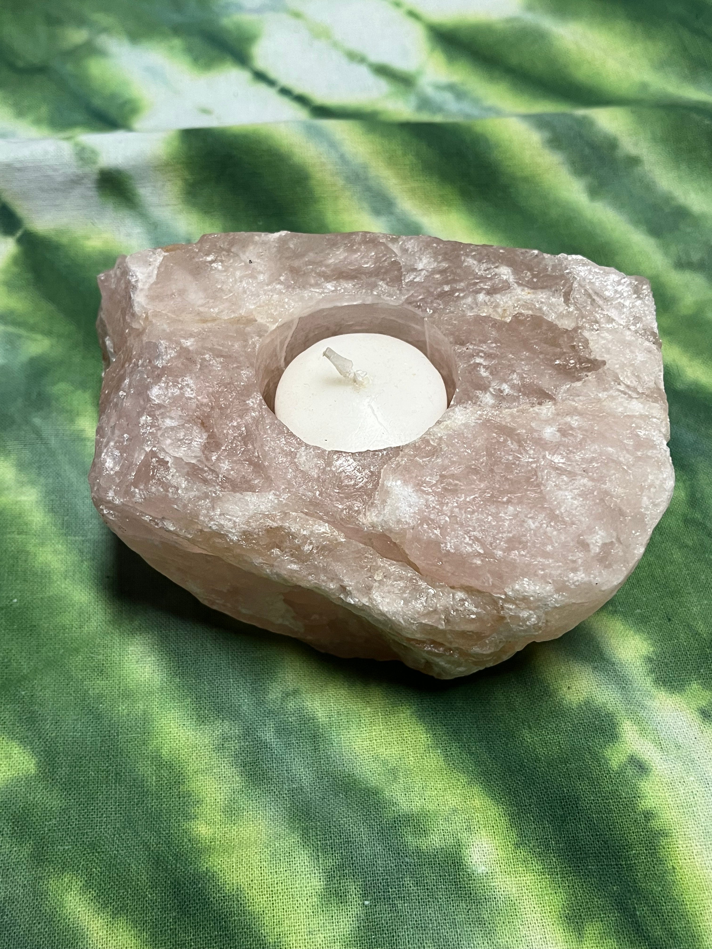 Rose Quartz Tealight Candle Holder