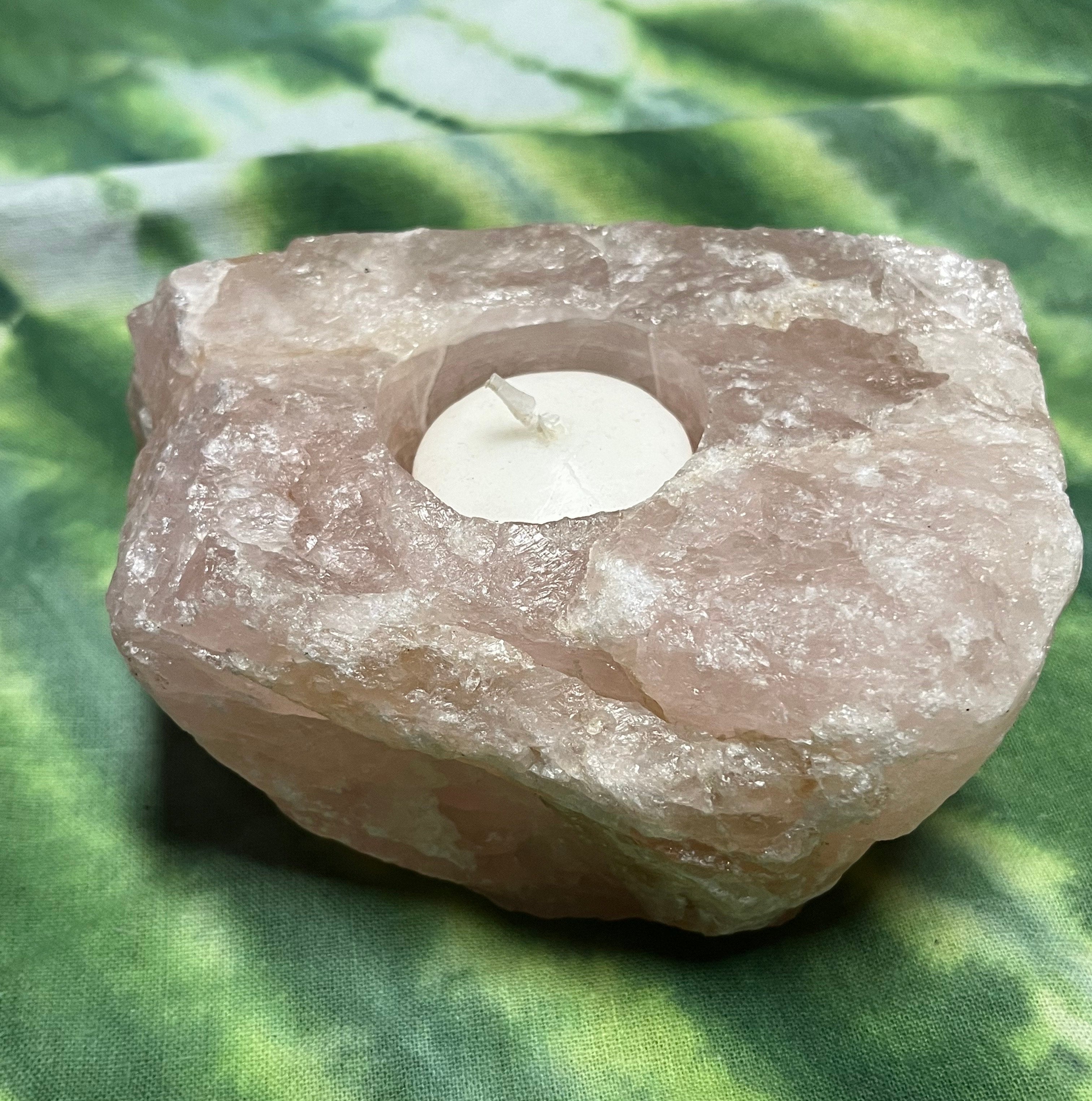 Rose Quartz Tealight Candle Holder