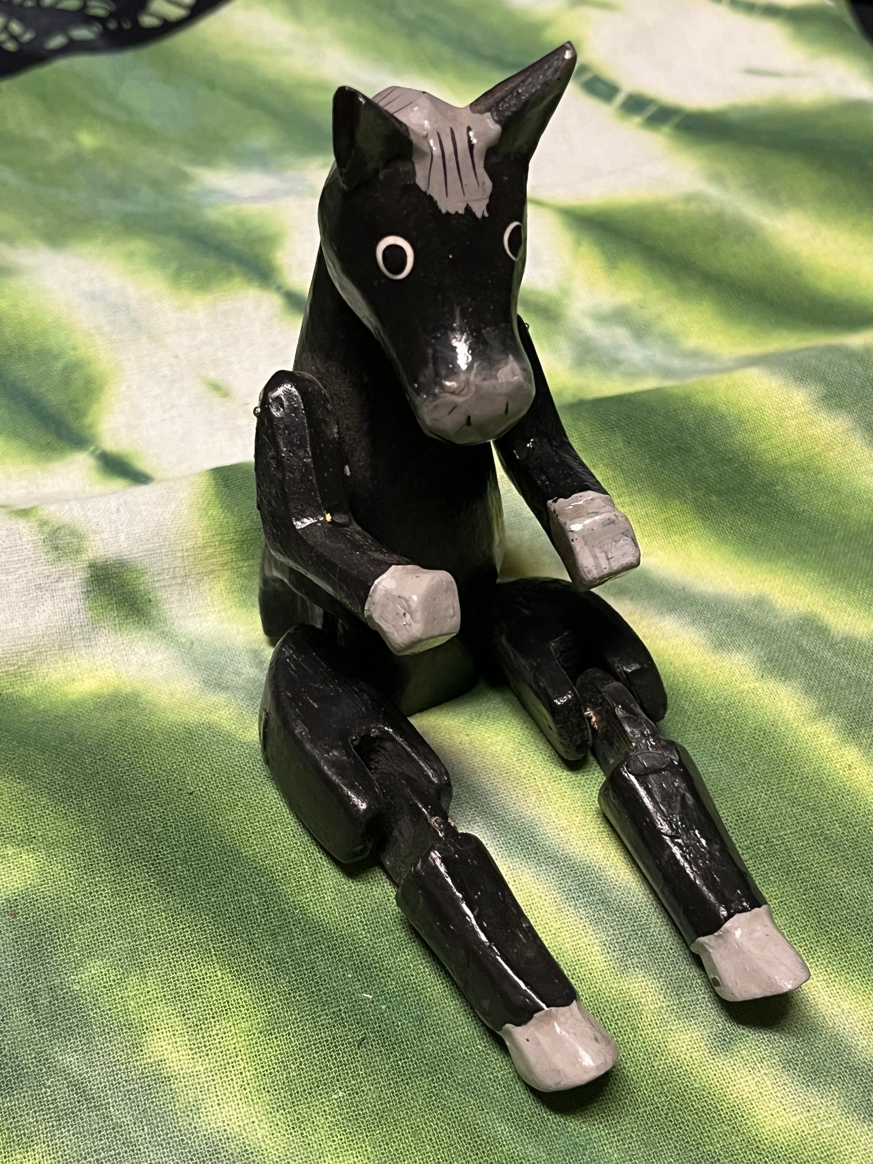 Black & White Horse Bendable Figurine