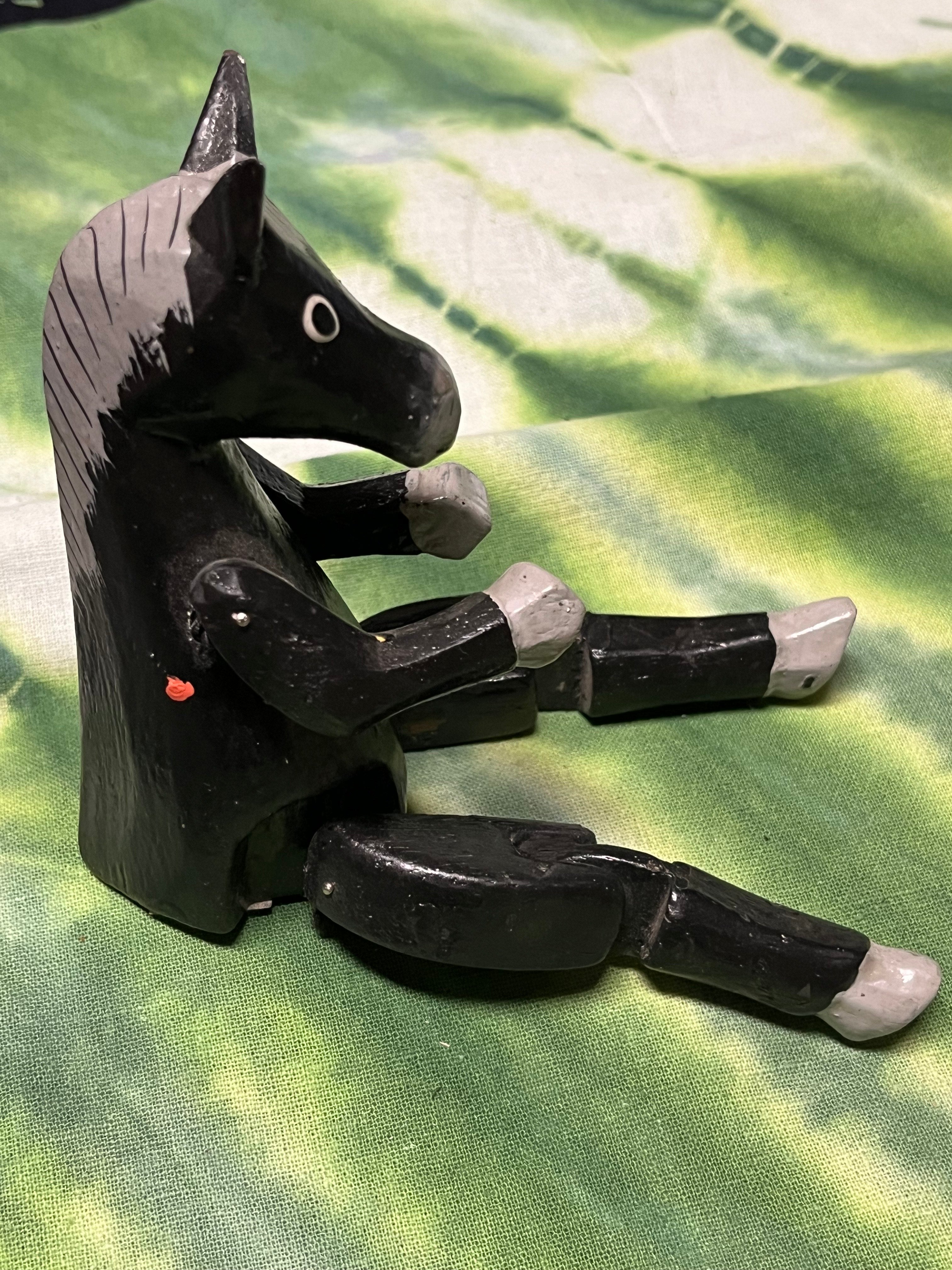 Black & White Horse Bendable Figurine