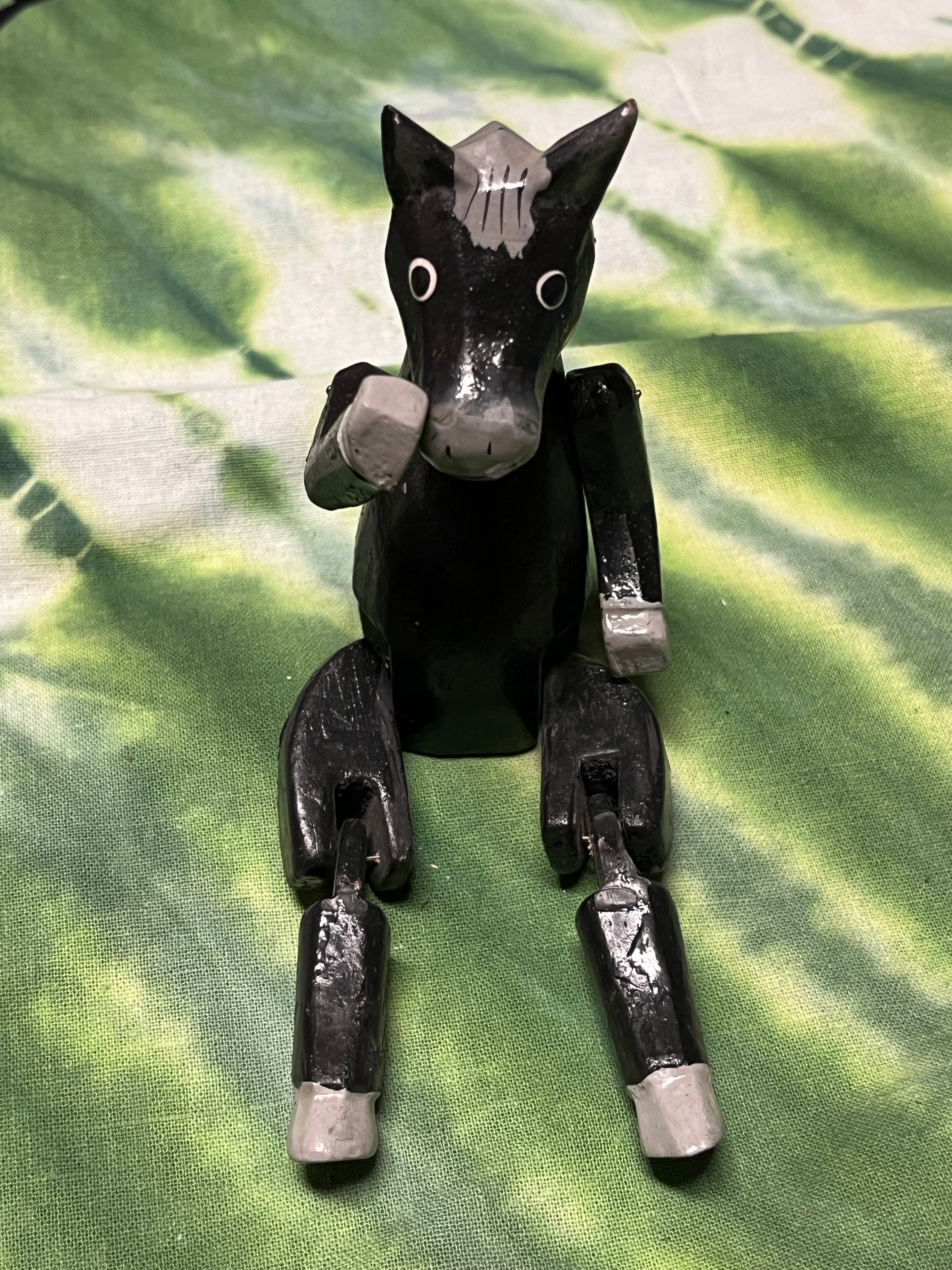Black & White Horse Bendable Figurine