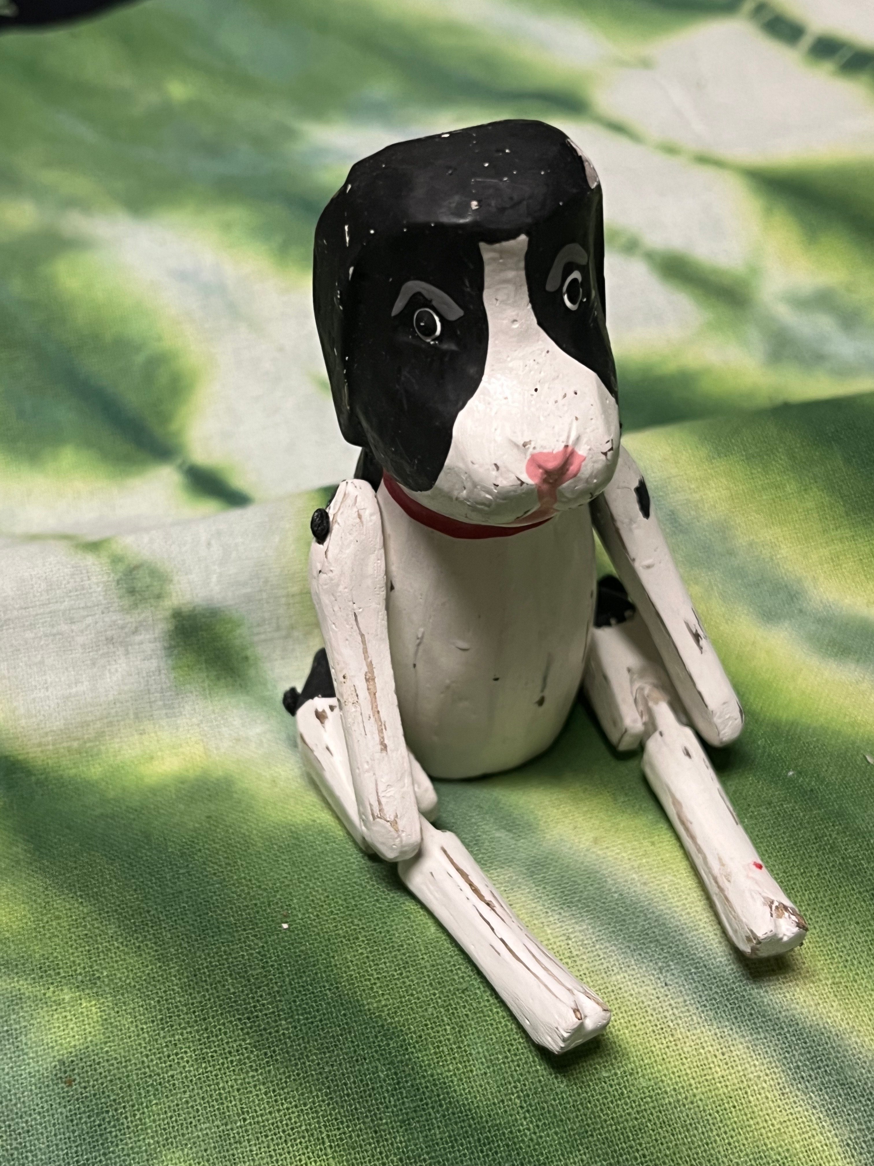 Black & White Dog Bendable Figurine