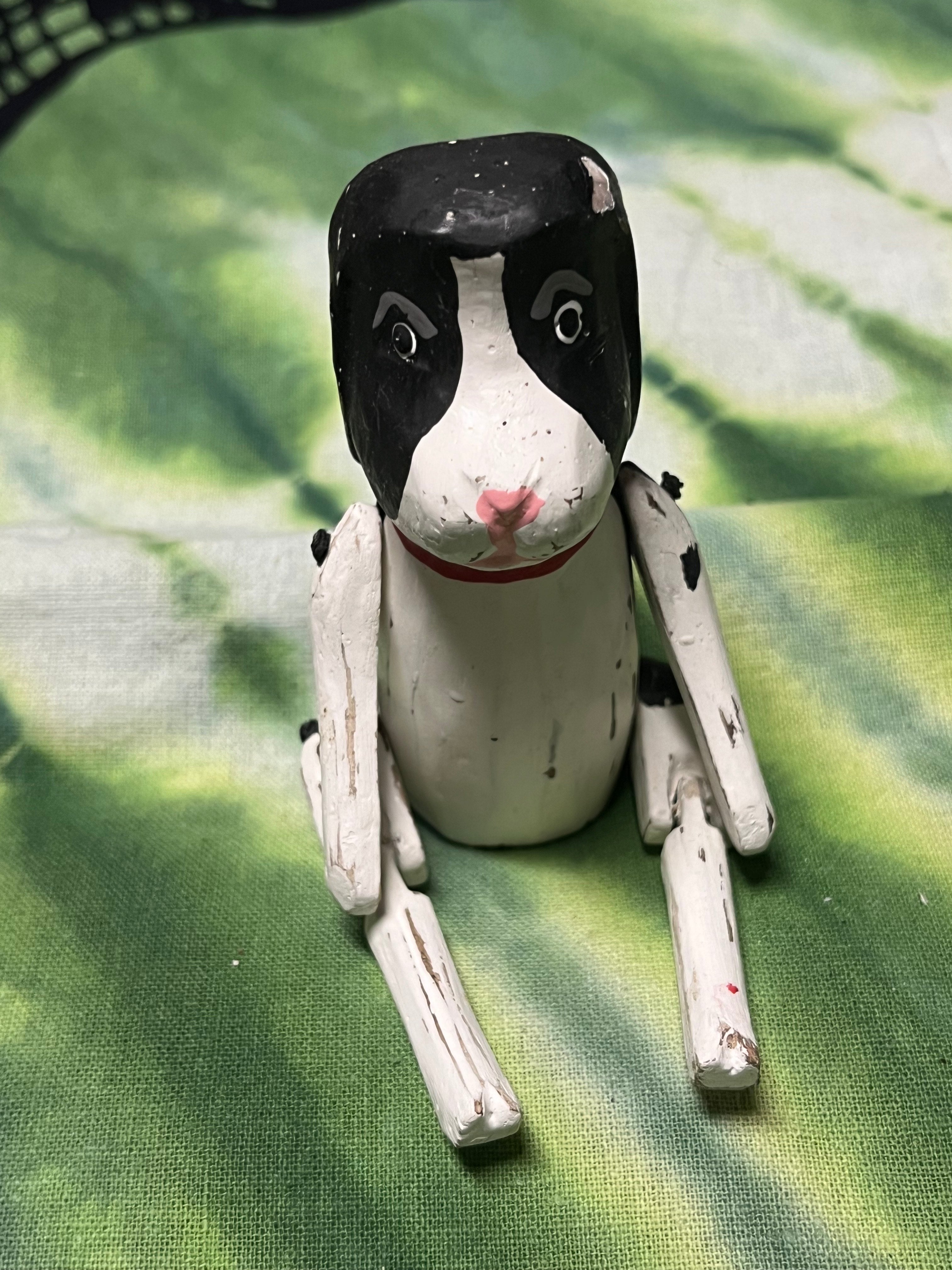 Black & White Dog Bendable Figurine