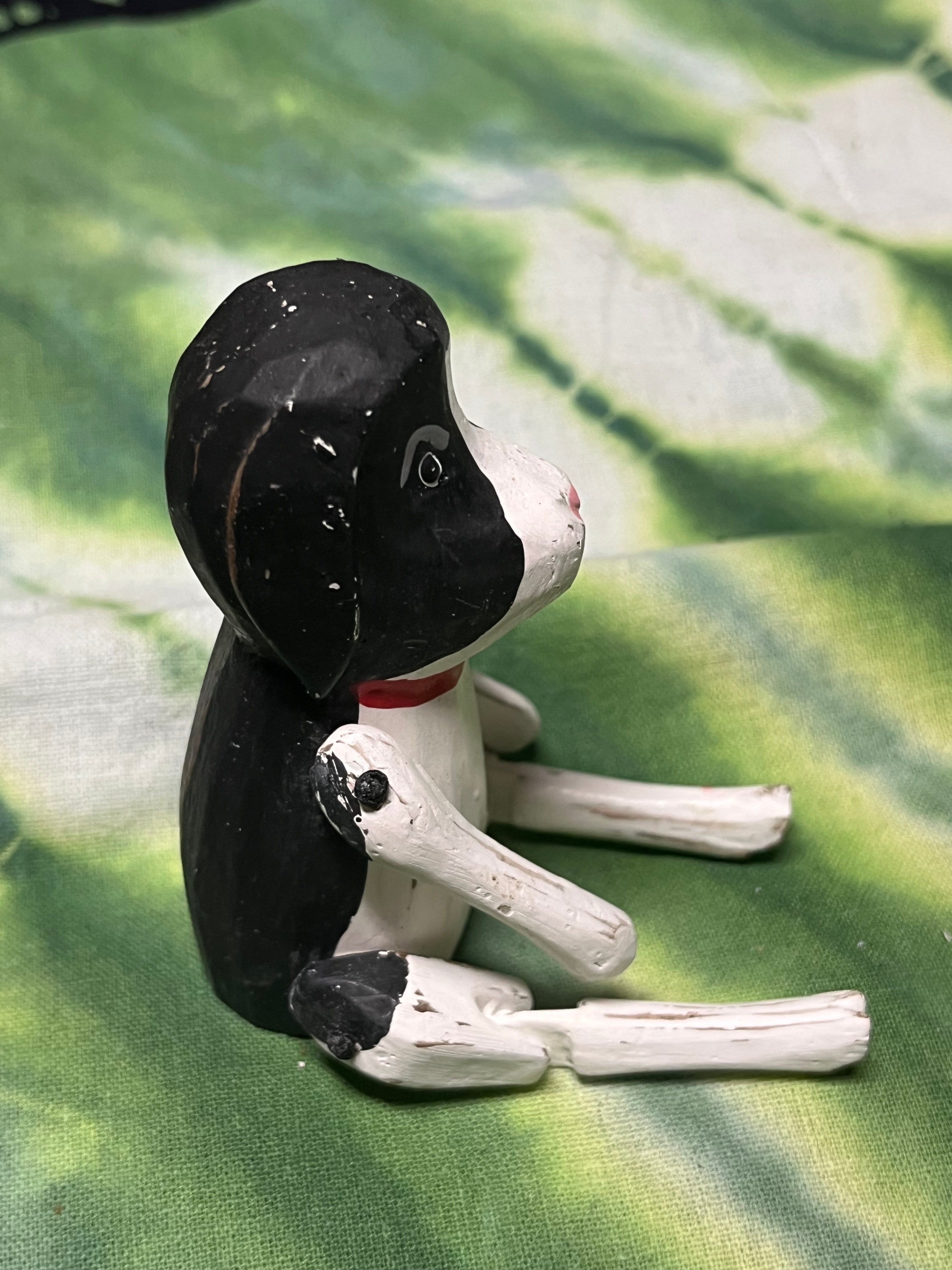 Black & White Dog Bendable Figurine