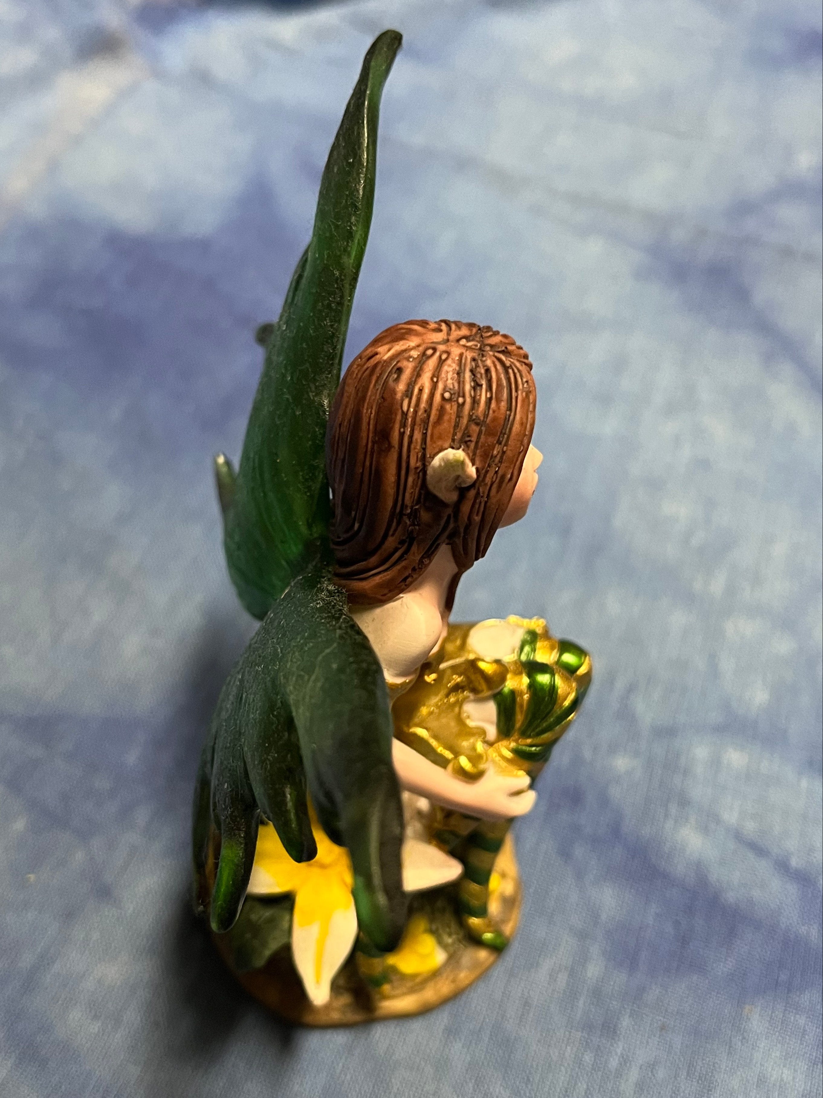 Whimsical Green-Winged Fairy Figurine