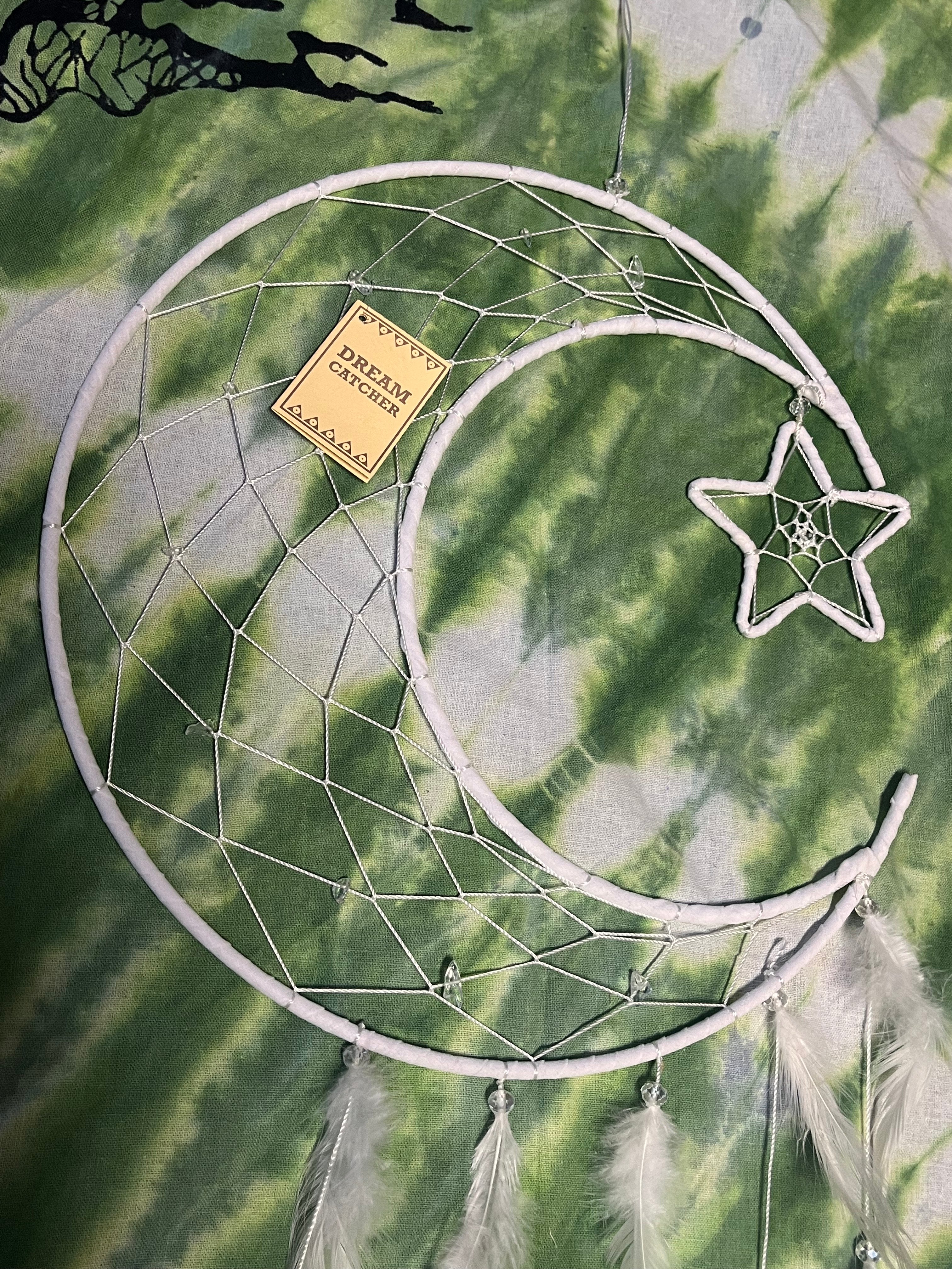 White Moon & Star Dreamcatcher