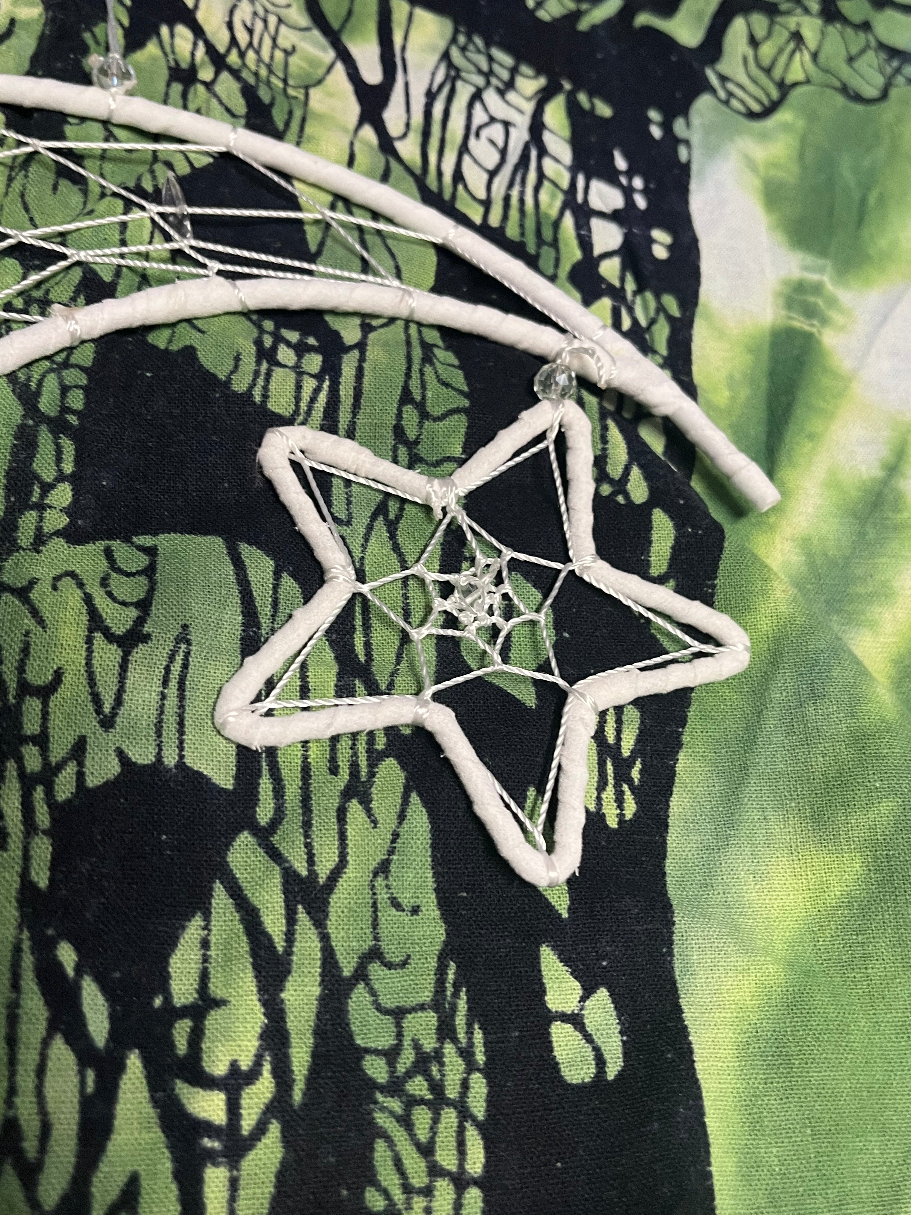 White Moon & Star Dreamcatcher