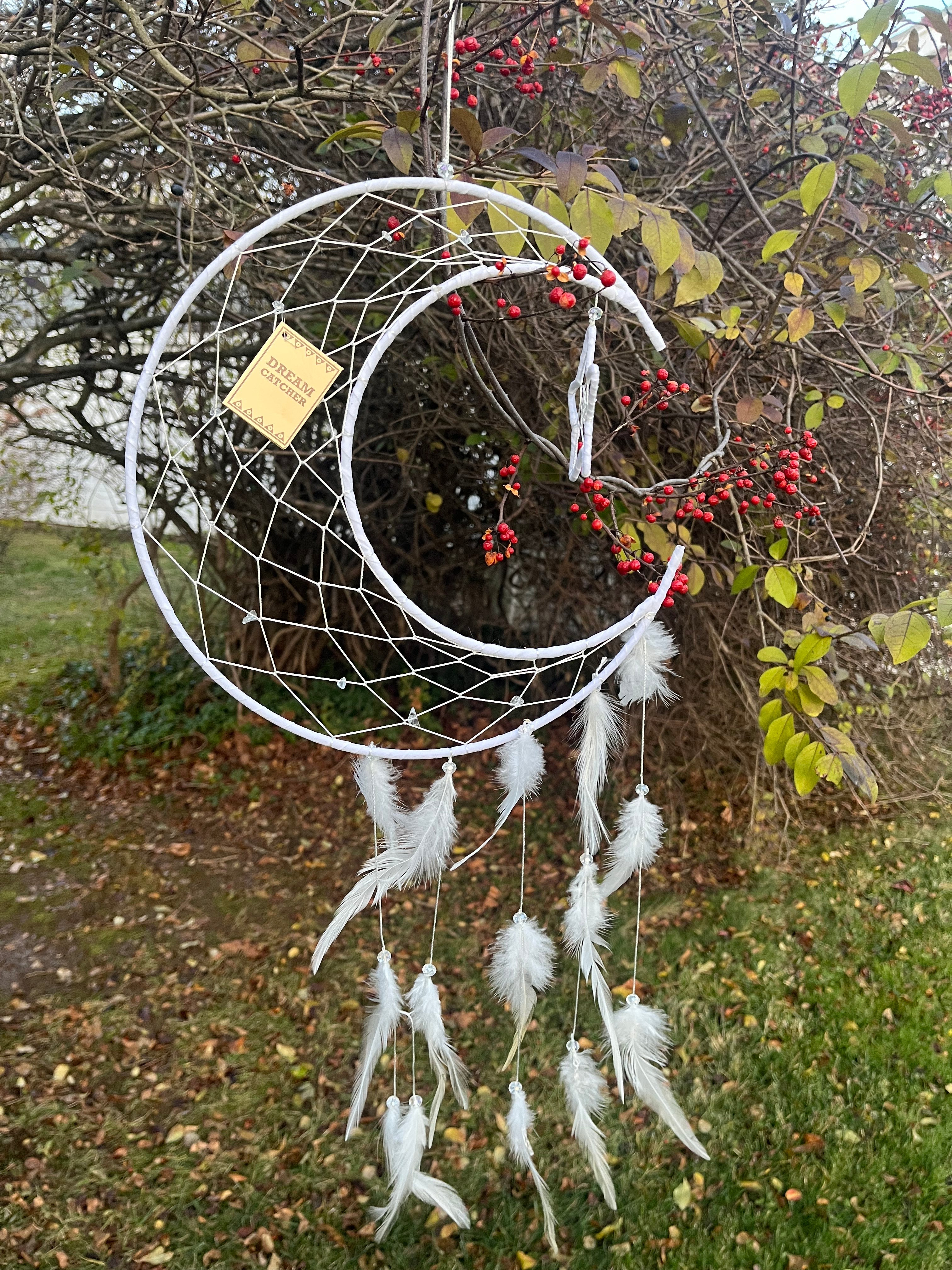 White Moon & Star Dreamcatcher