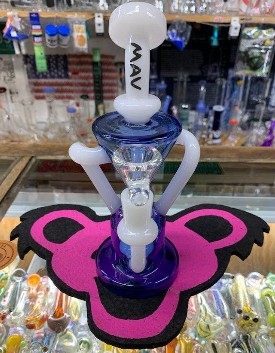 "The Humboldt" Blue and White Mav Glass Recycler