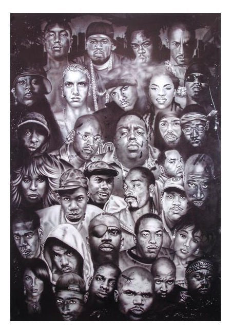 Hip Hop Black and White Poster